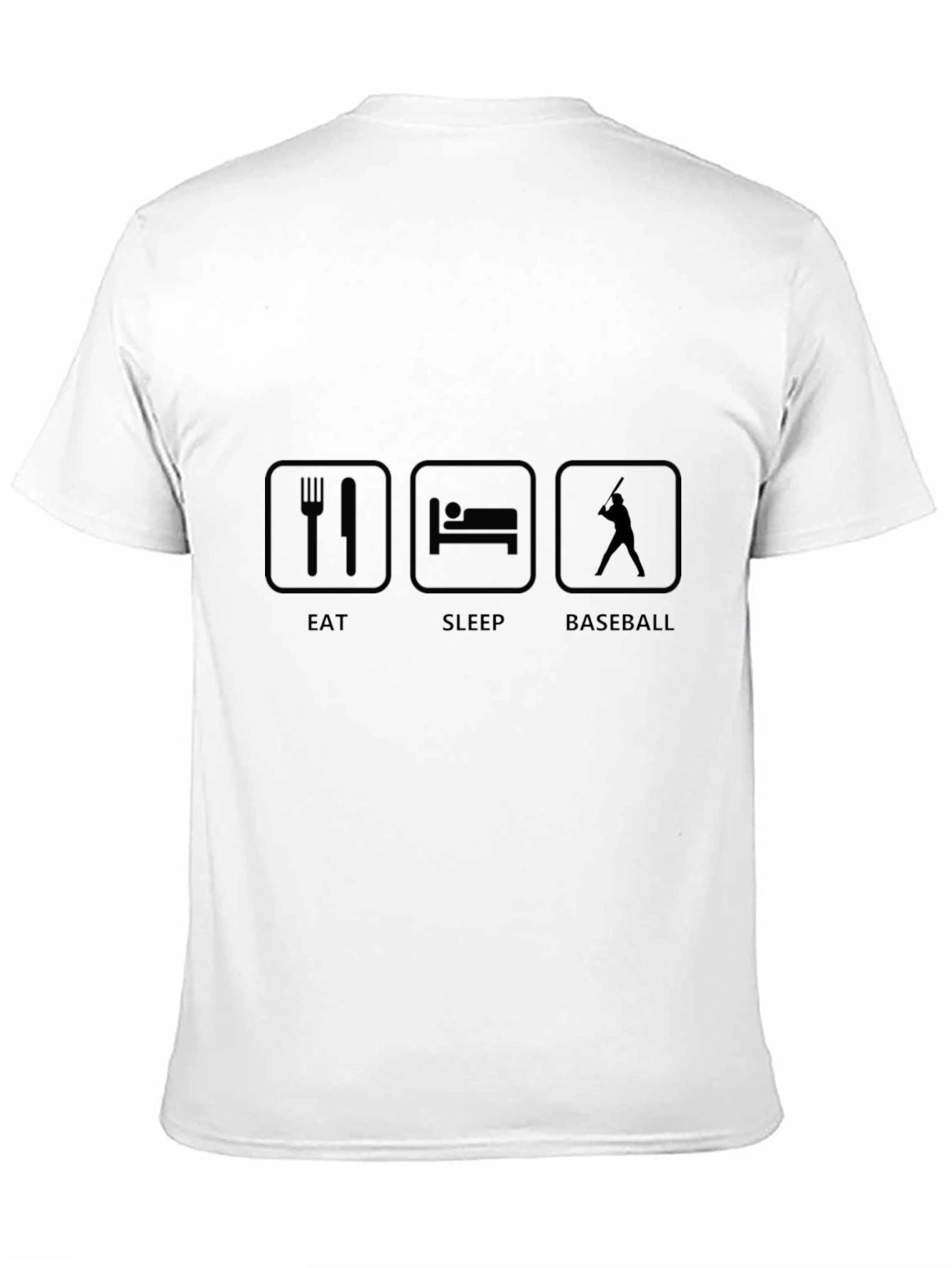 Eat Sleep Baseball Graphic Tee - Black Cotton T-Shirt