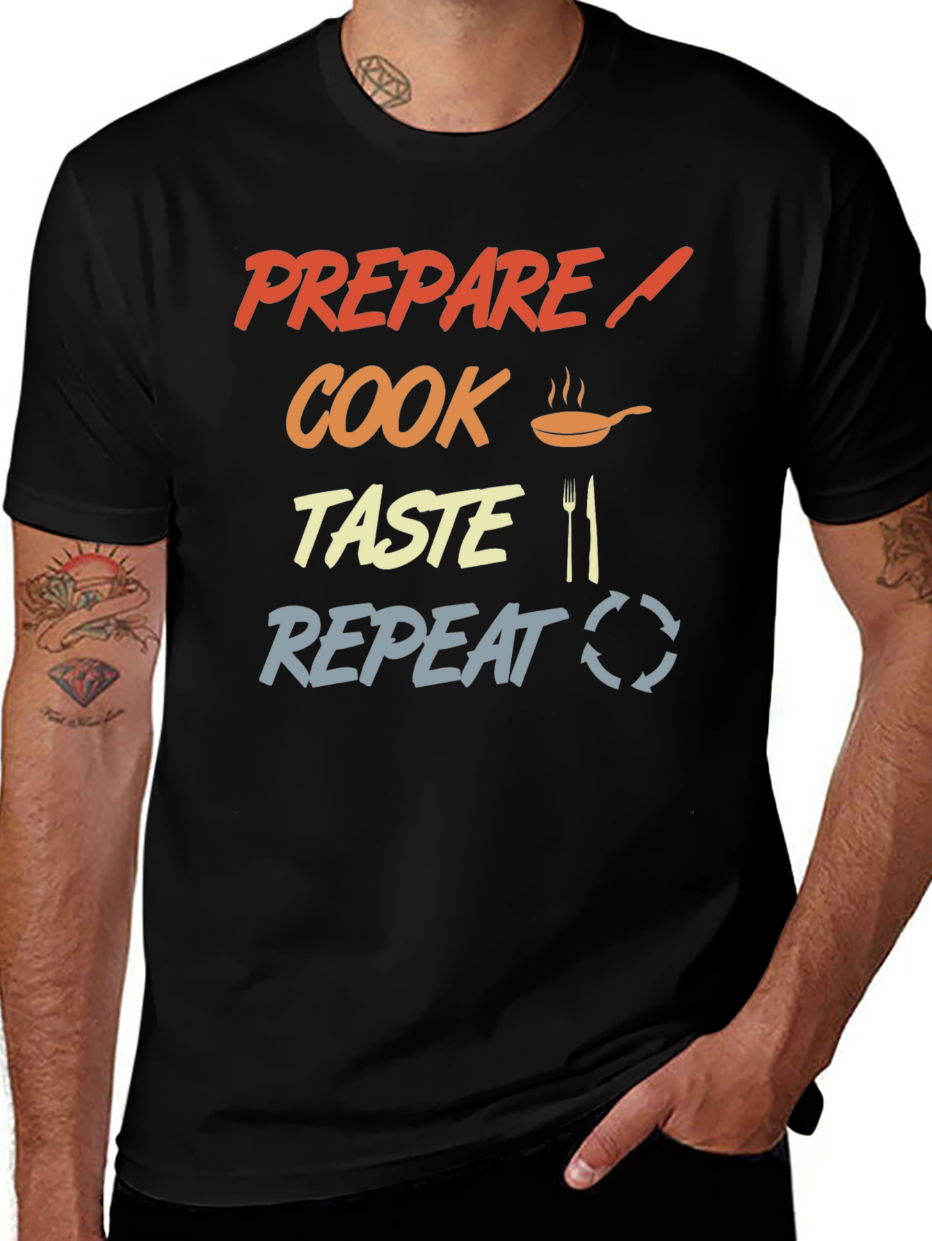 Prepare Cook Taste Repeat Chef T-Shirt