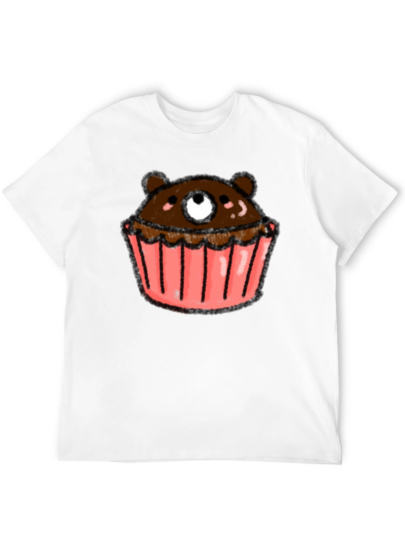 Bear Cupcake Graphic Tee - Black Cotton T-Shirt