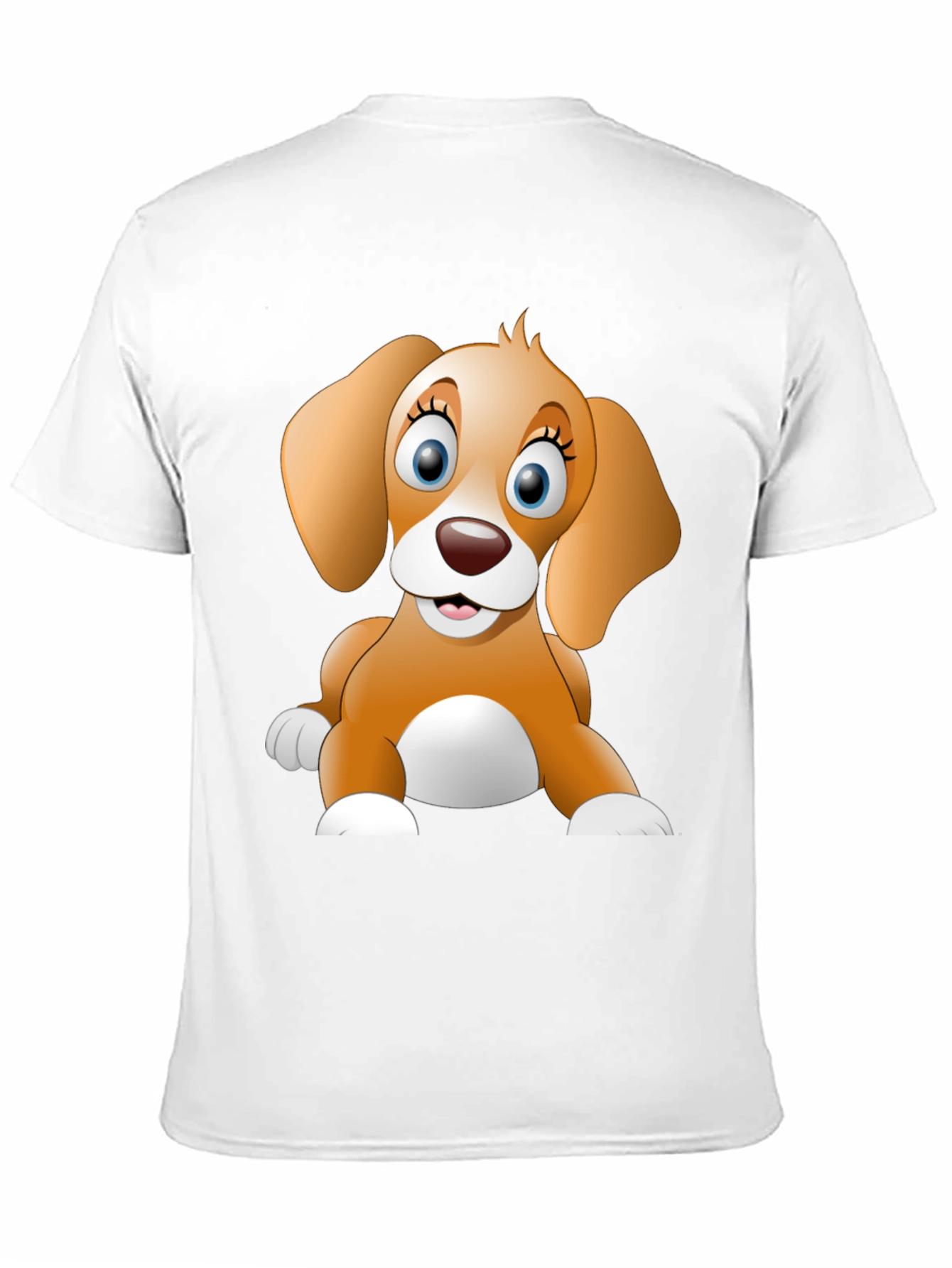 Cute Cartoon Dog Graphic Black T-Shirt
