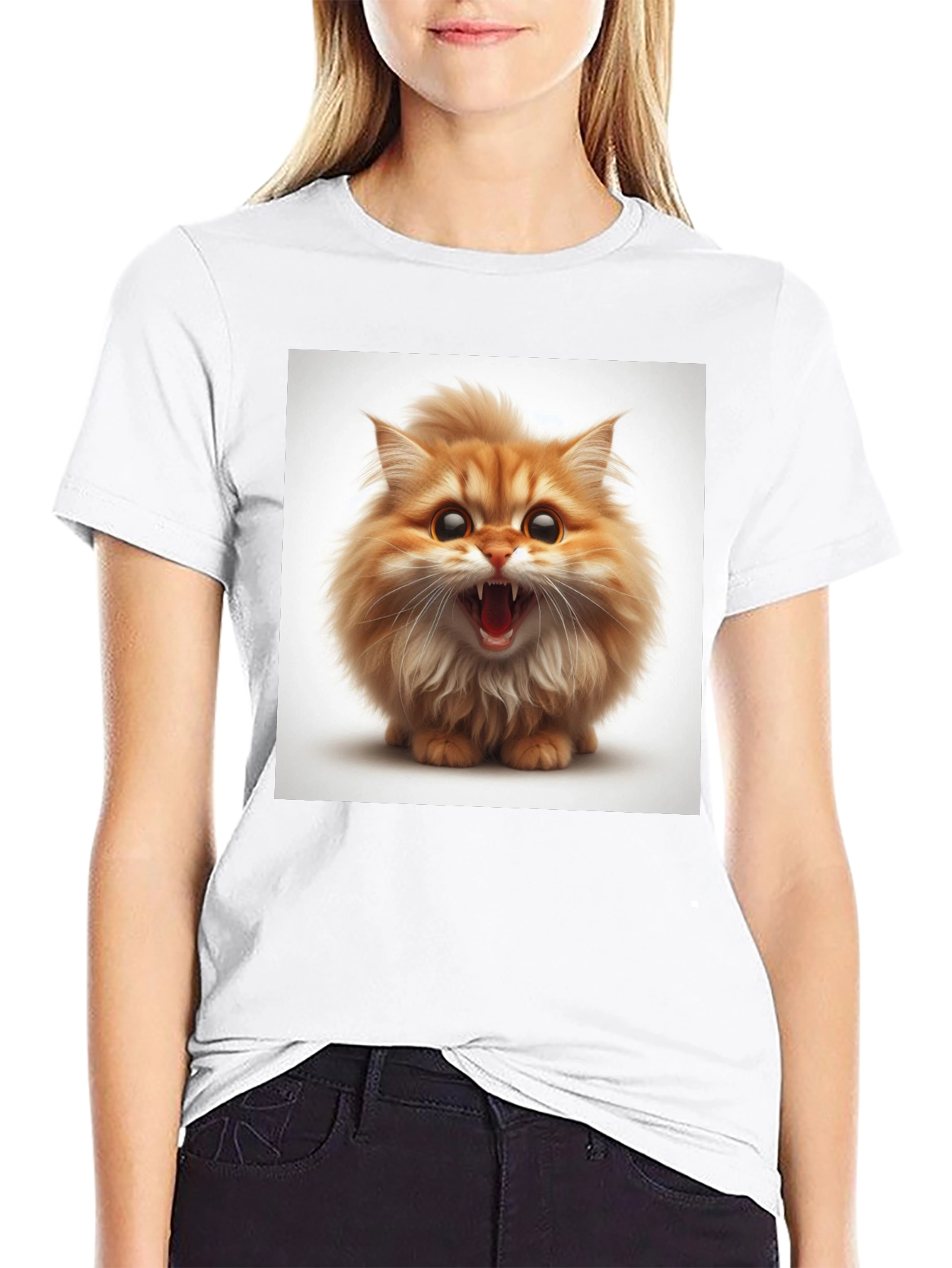 Angry Kitten Black T-Shirt