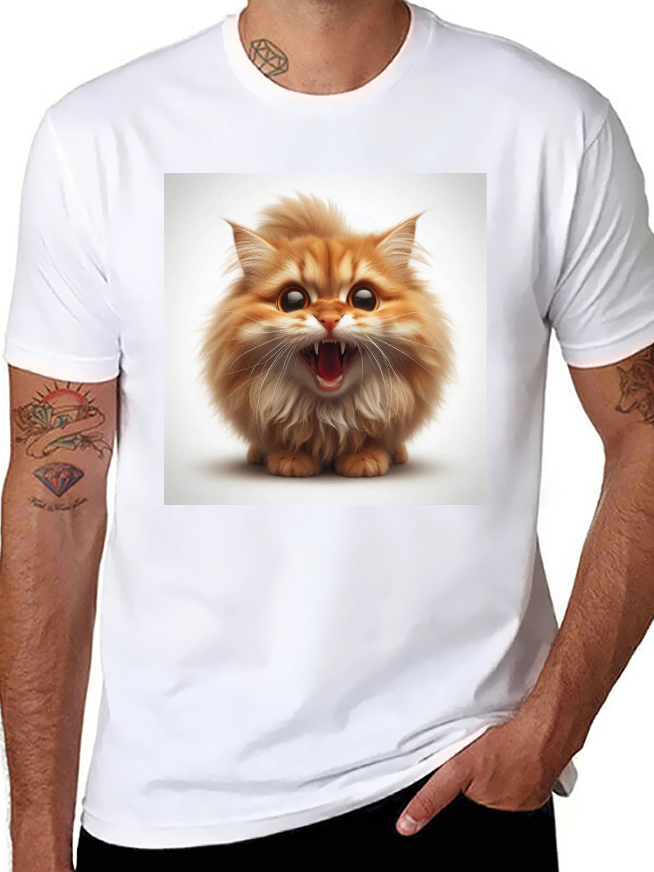 Angry Kitten Black T-Shirt