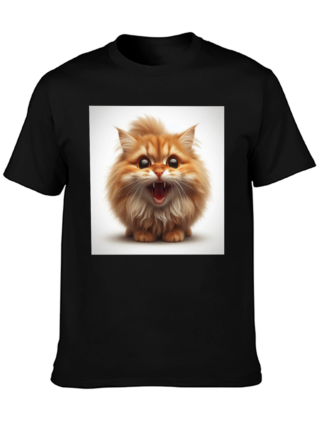 Angry Kitten Black T-Shirt