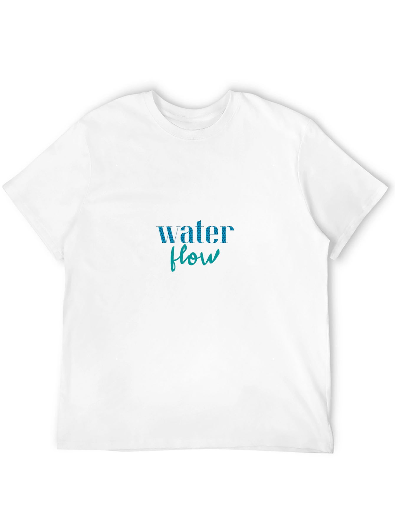 Water Flow Graphic Print Black T-Shirt