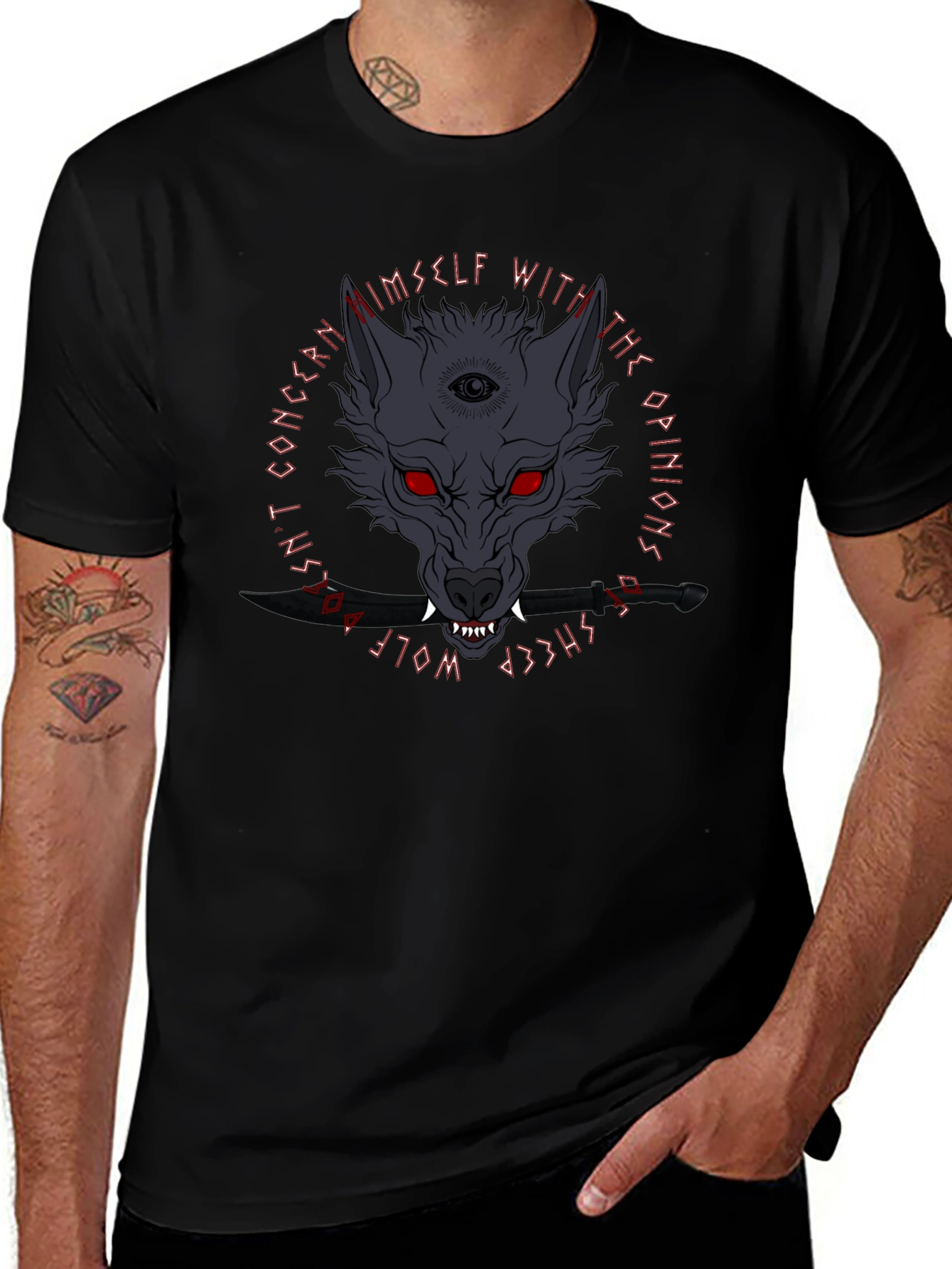 Wolf Graphic Print T-Shirt - Edgy & Unique