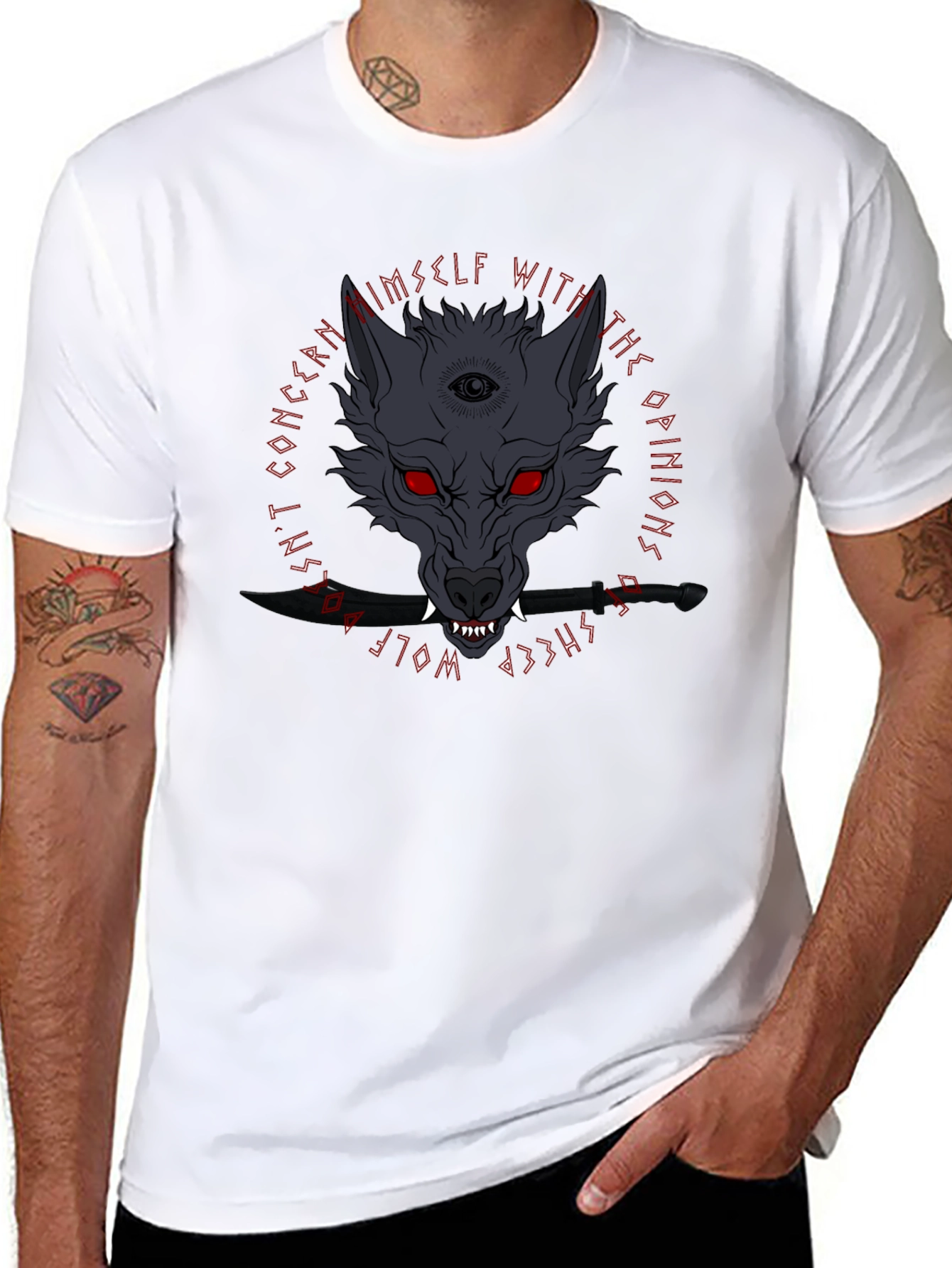 Wolf Graphic Print T-Shirt - Edgy & Unique