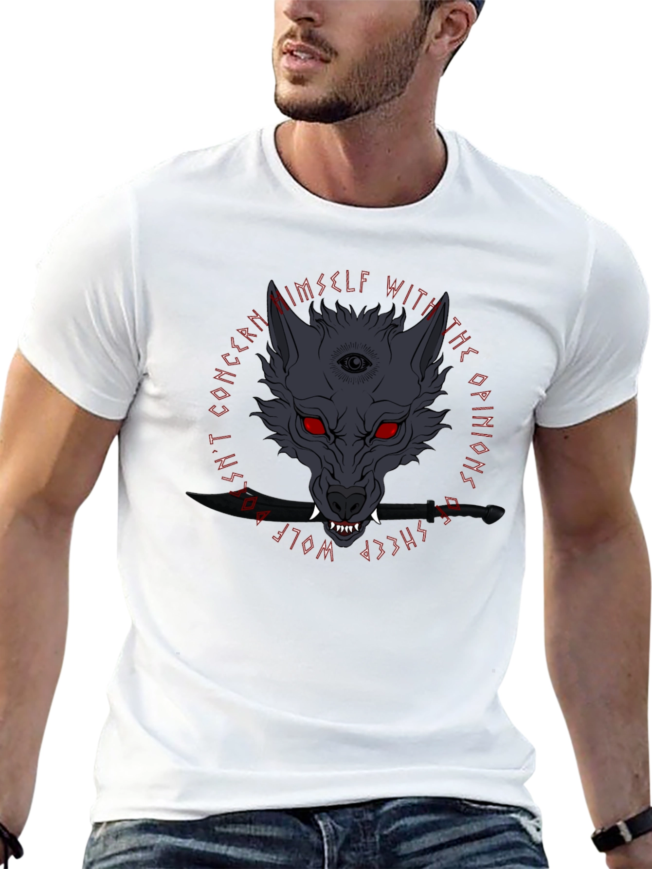 Wolf Graphic Print T-Shirt - Edgy & Unique