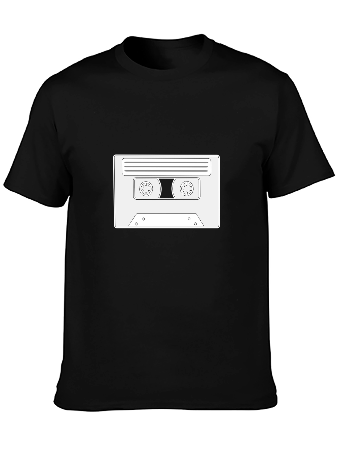 Retro Cassette Tape Graphic T-Shirt - Black