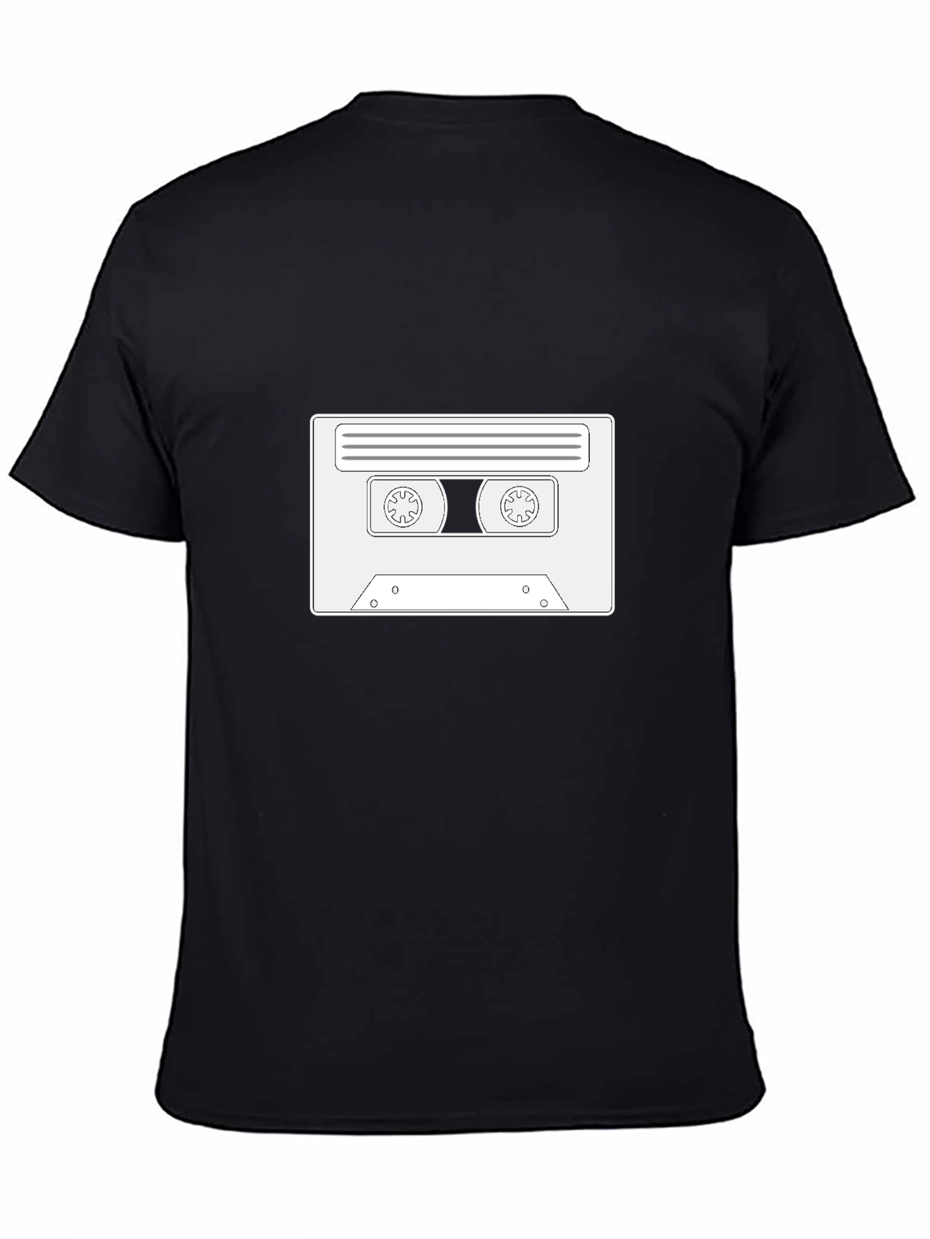 Retro Cassette Tape Graphic T-Shirt - Black