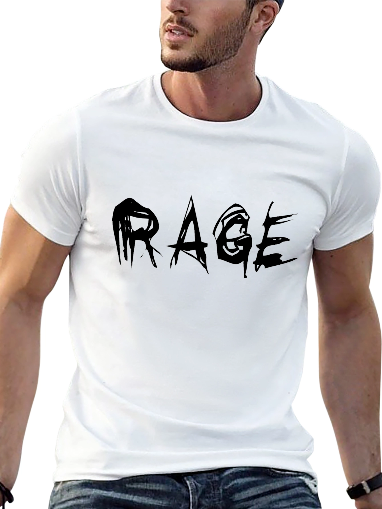 Rage Graphic Print T-Shirt - Black Cotton Tee