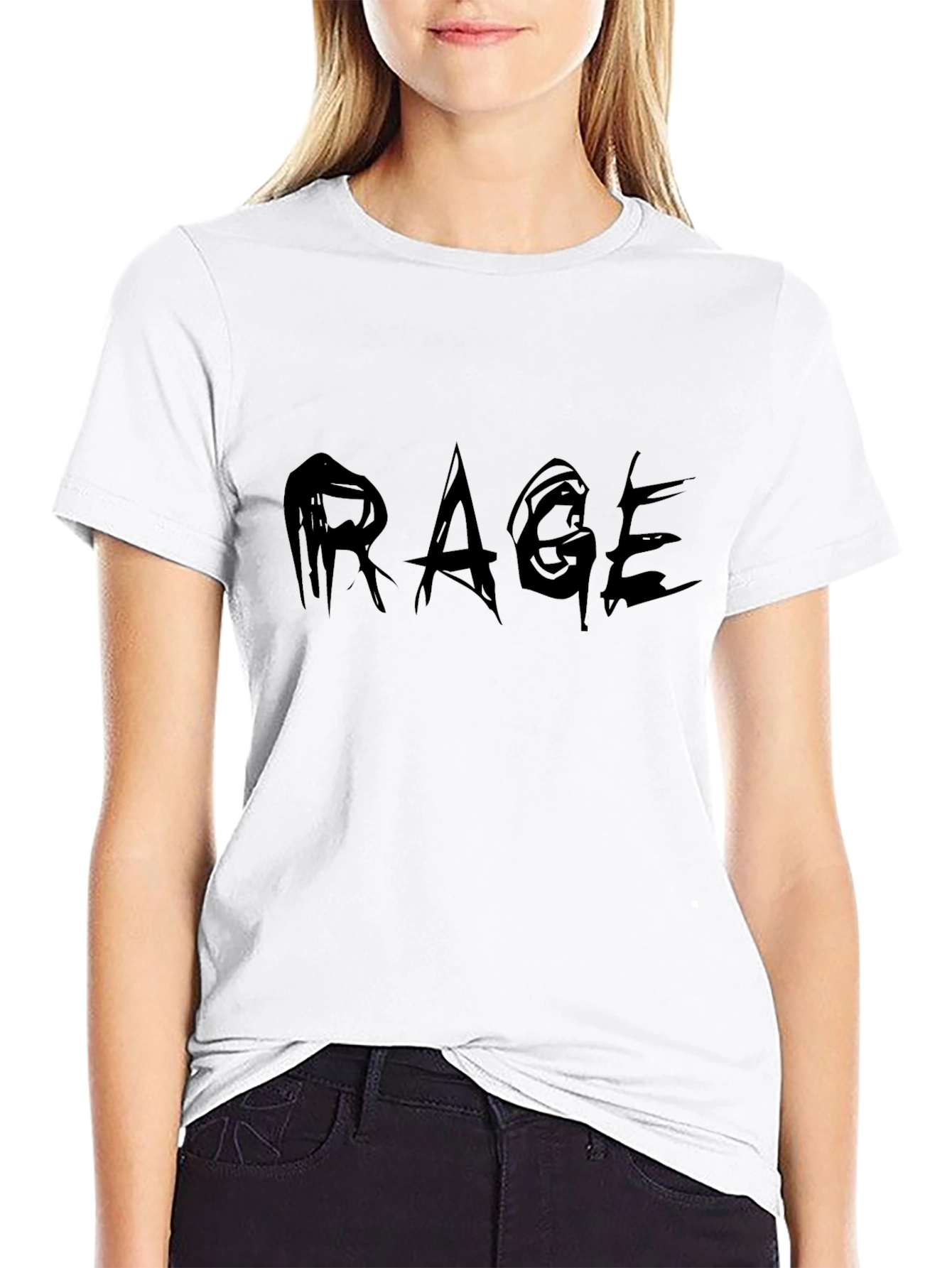 Rage Graphic Print T-Shirt - Black Cotton Tee