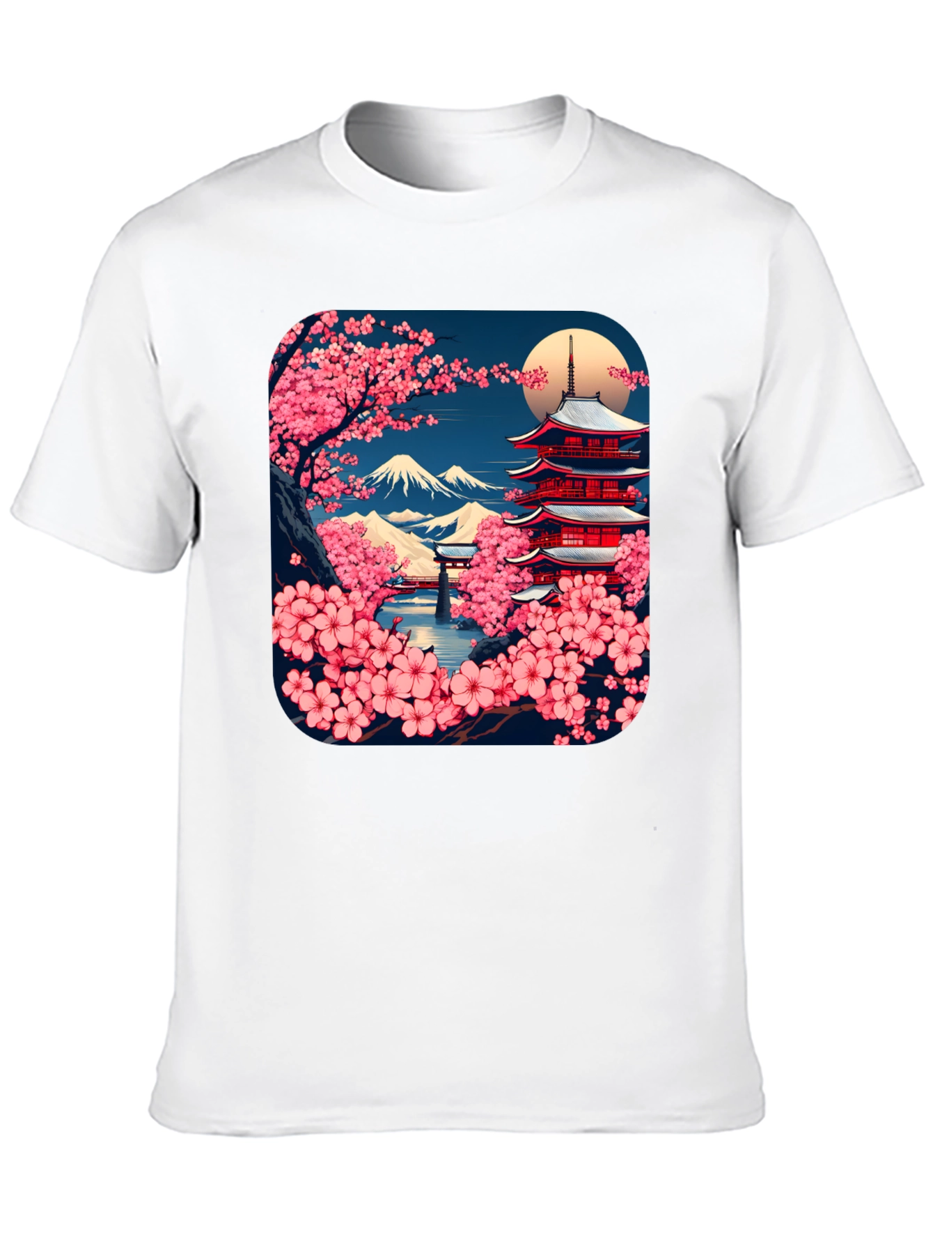 Japanese Cherry Blossom Pagoda T-Shirt