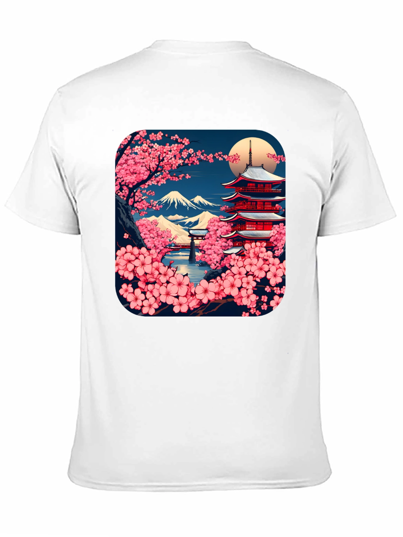 Japanese Cherry Blossom Pagoda T-Shirt
