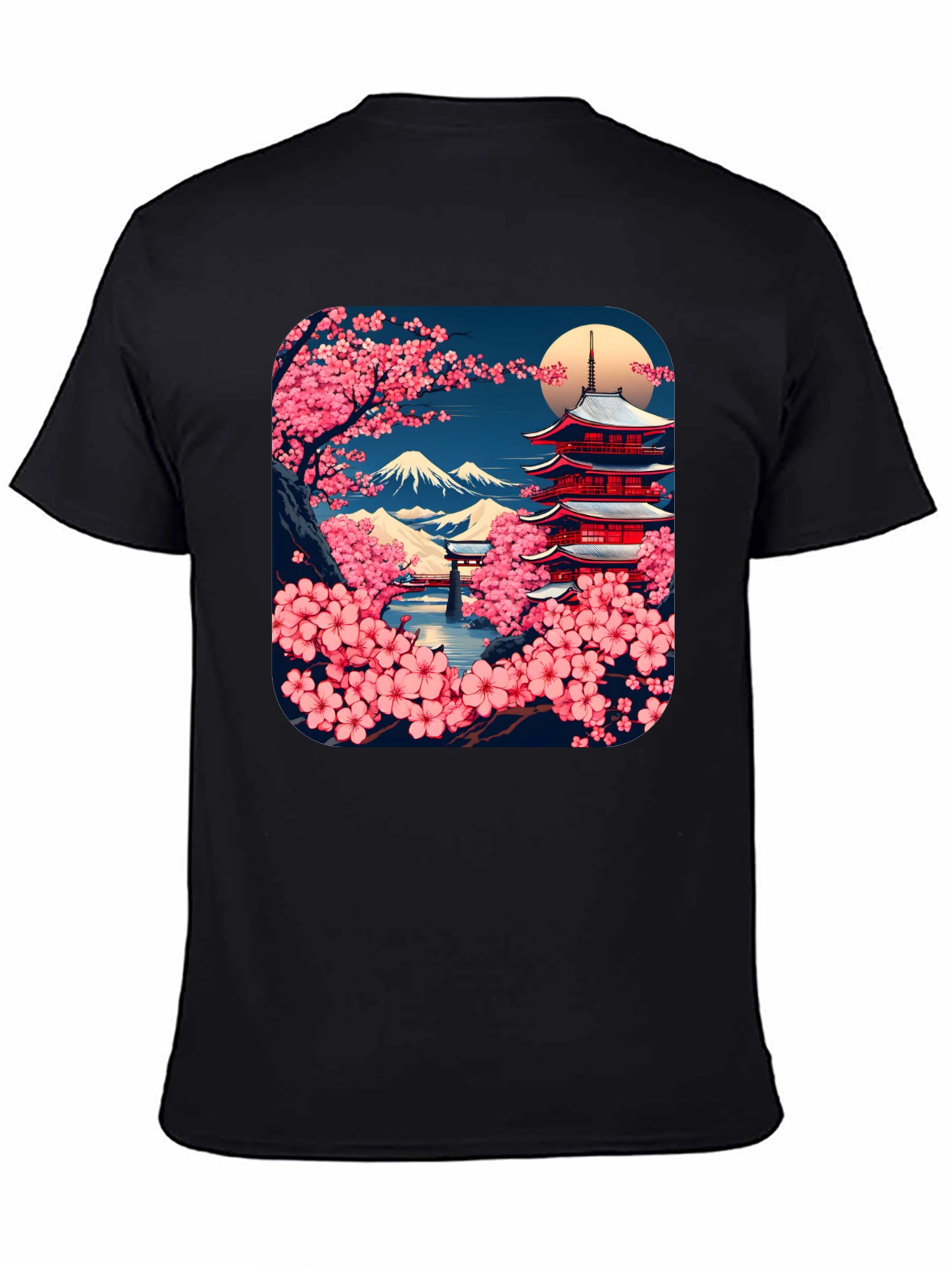 Japanese Cherry Blossom Pagoda T-Shirt