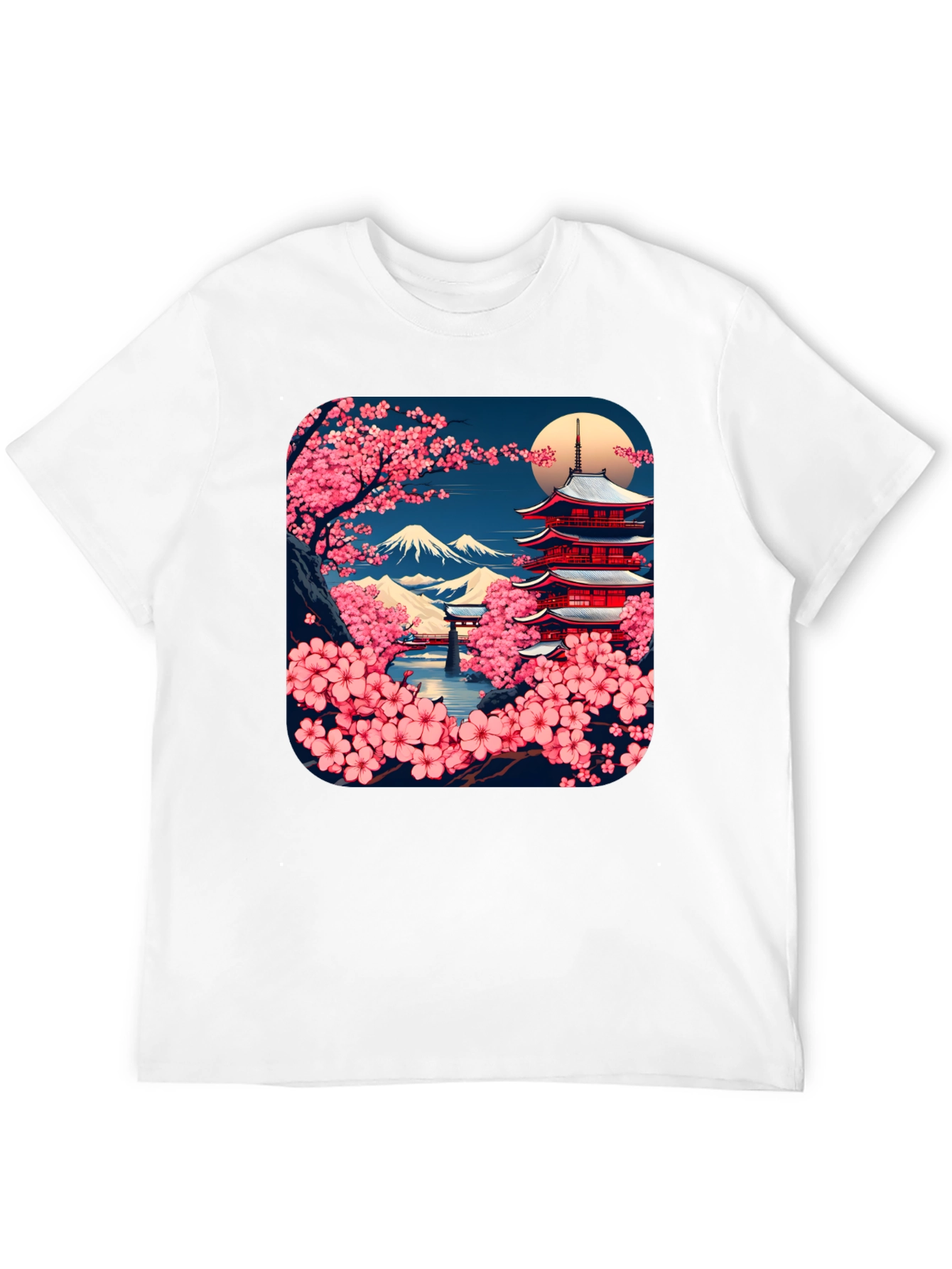 Japanese Cherry Blossom Pagoda T-Shirt