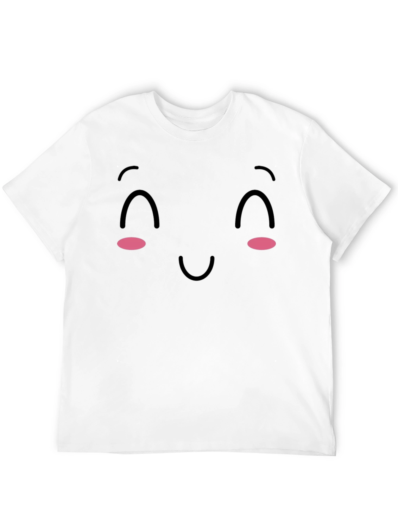 Cute Kawaii Face Black T-Shirt
