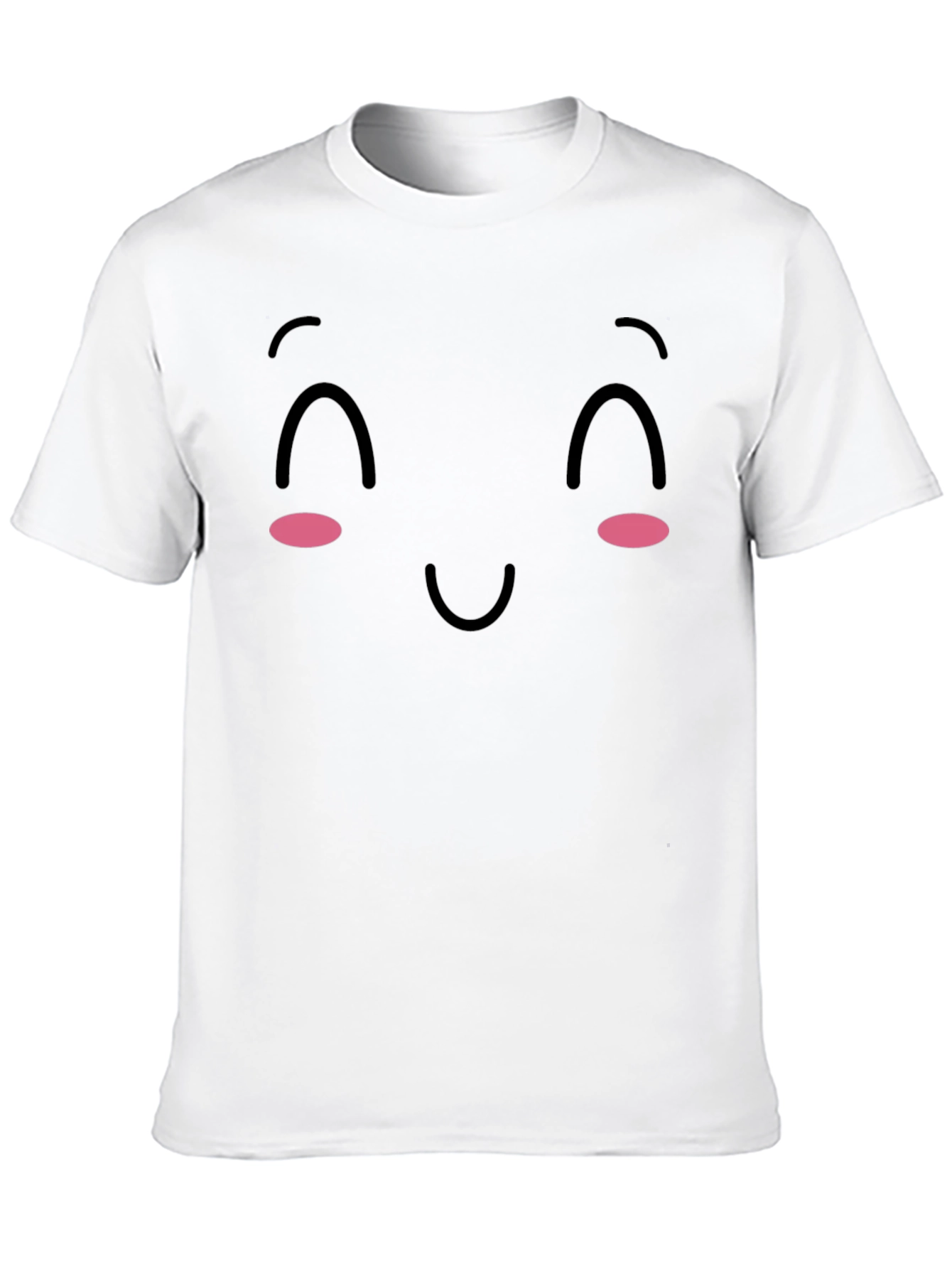 Cute Kawaii Face Black T-Shirt