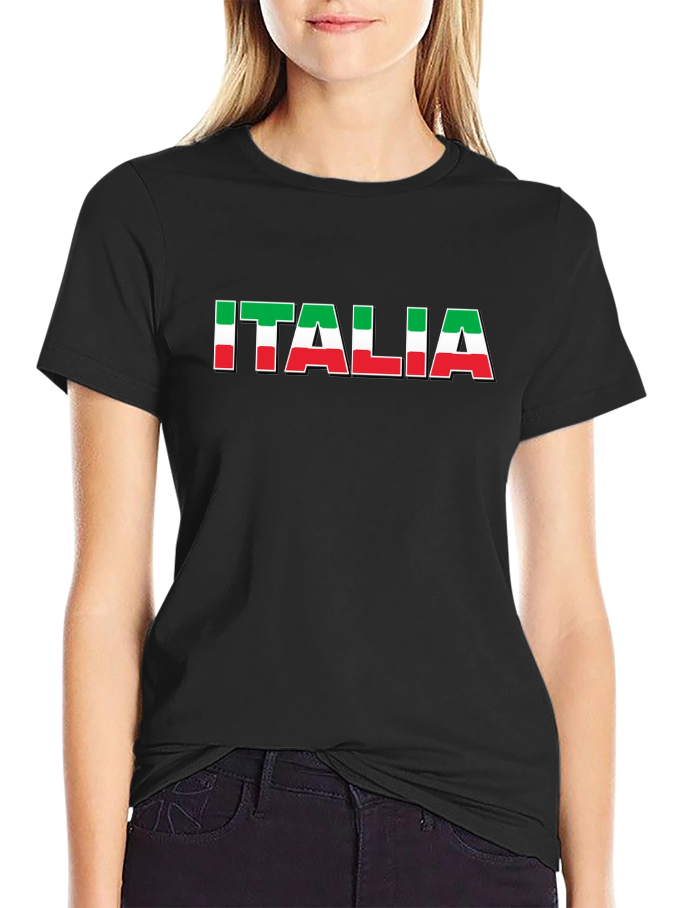 Italia Flag Graphic Tee - Black Italian Pride T-Shirt