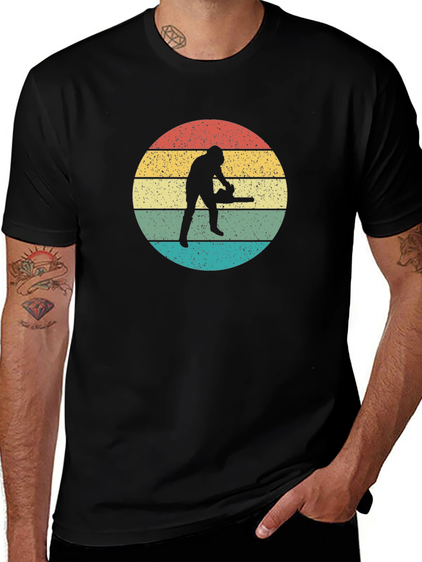 Retro Chainsaw Silhouette T-Shirt