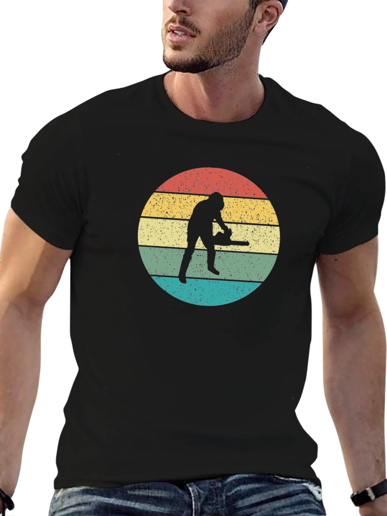 Retro Chainsaw Silhouette T-Shirt