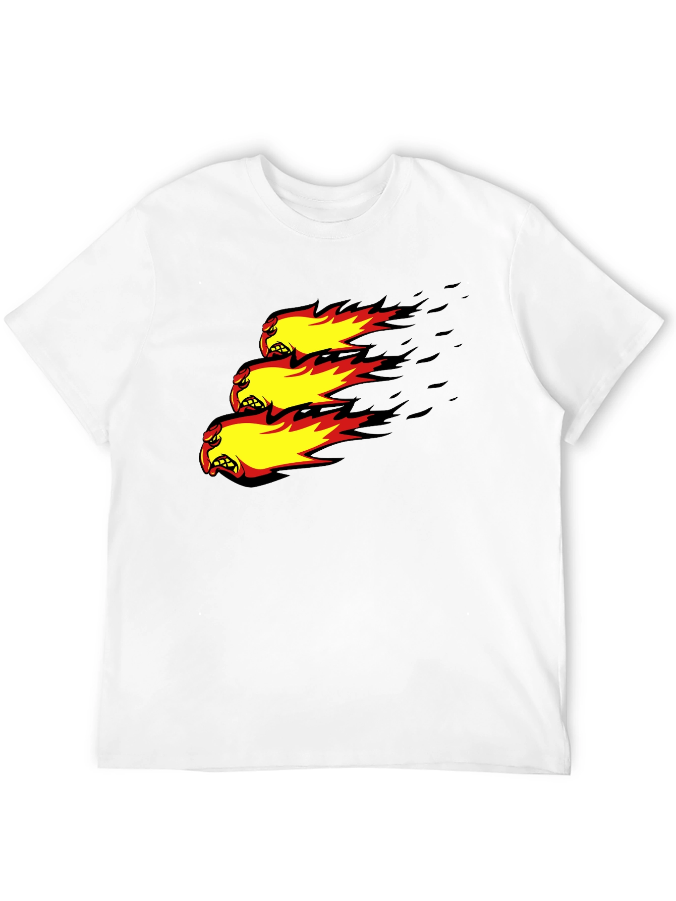 Fiery Angry Ball Graphic Black T-Shirt