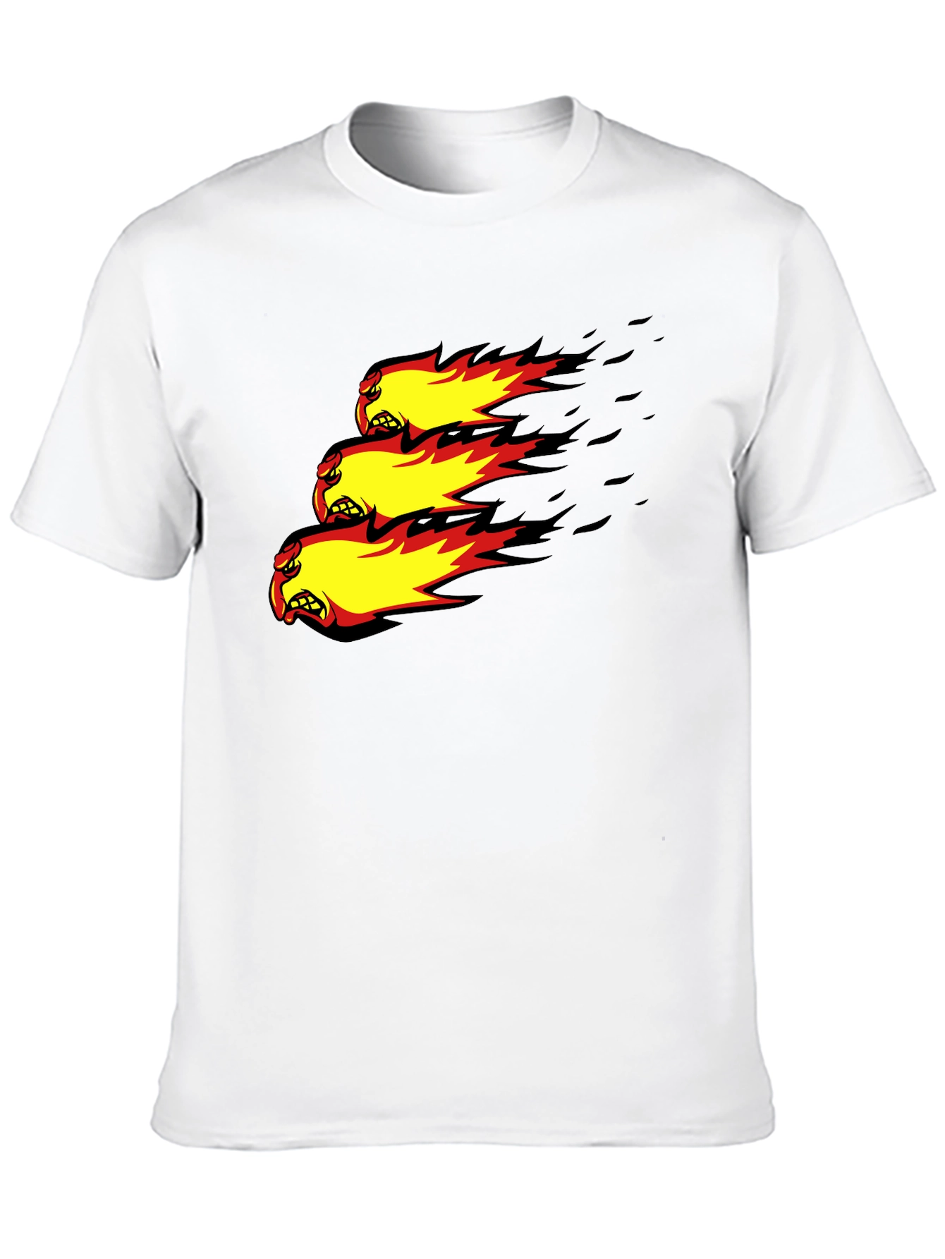 Fiery Angry Ball Graphic Black T-Shirt