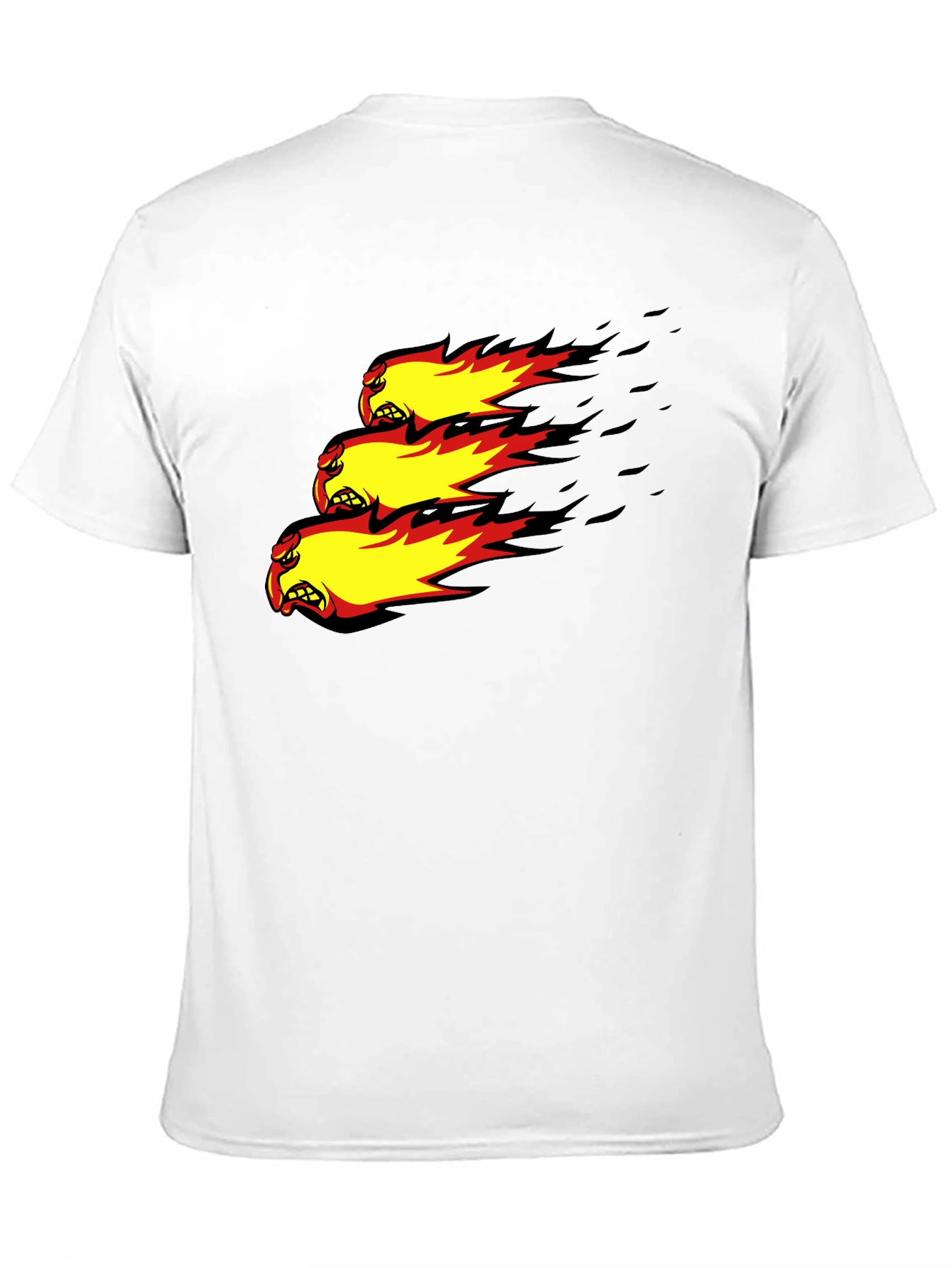Fiery Angry Ball Graphic Black T-Shirt