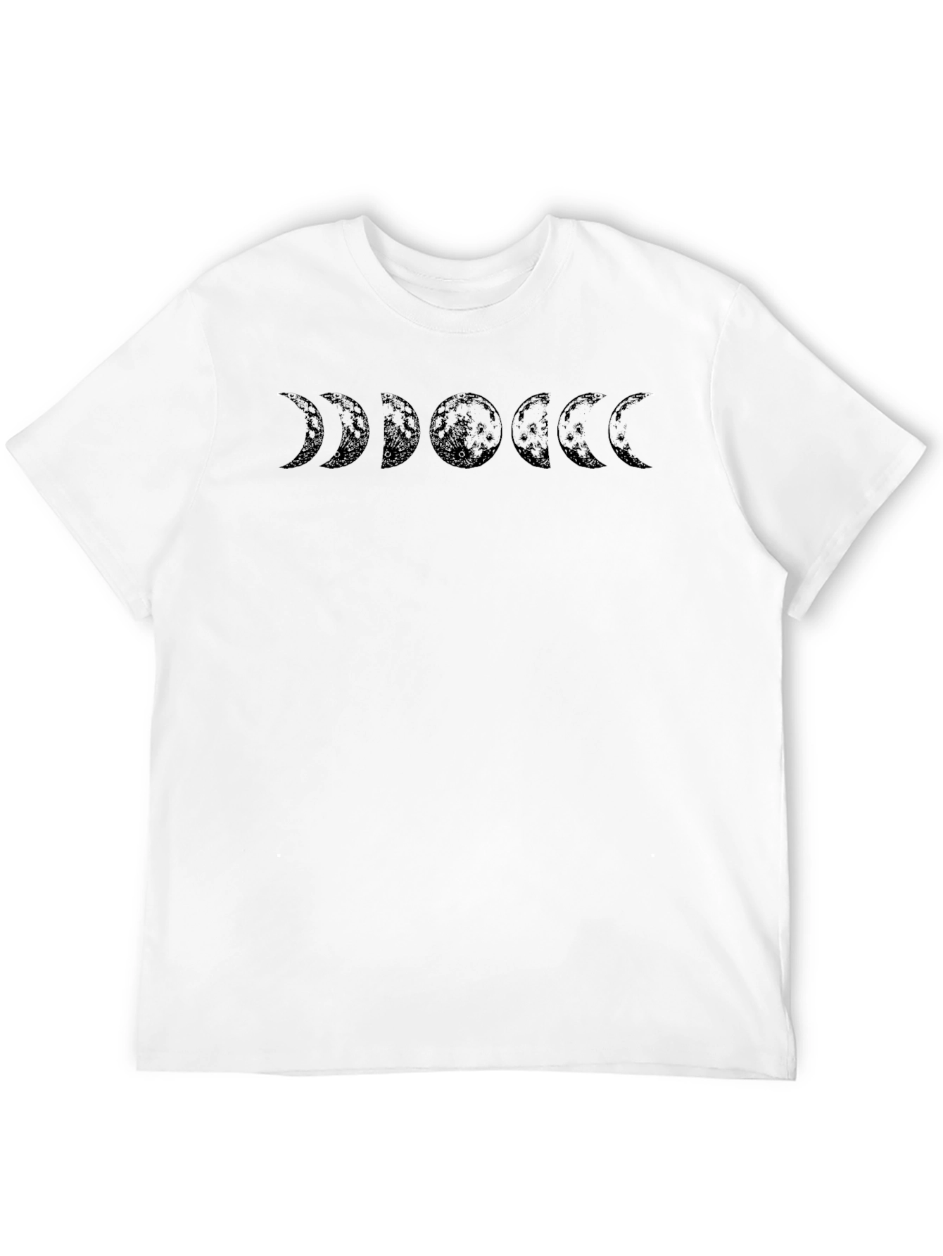 Lunar Phase Graphic Tee - Black Cotton Comfort