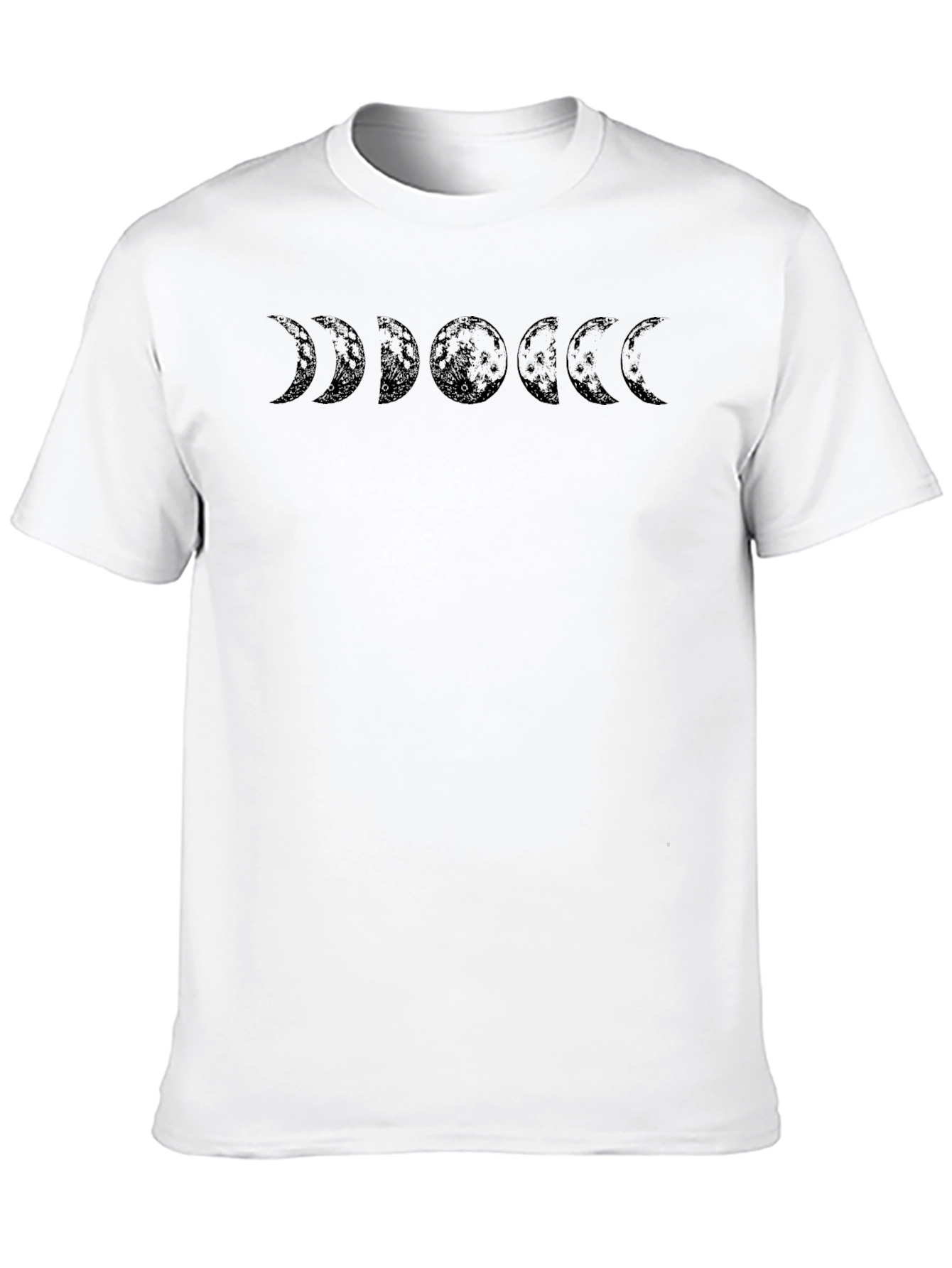 Lunar Phase Graphic Tee - Black Cotton Comfort