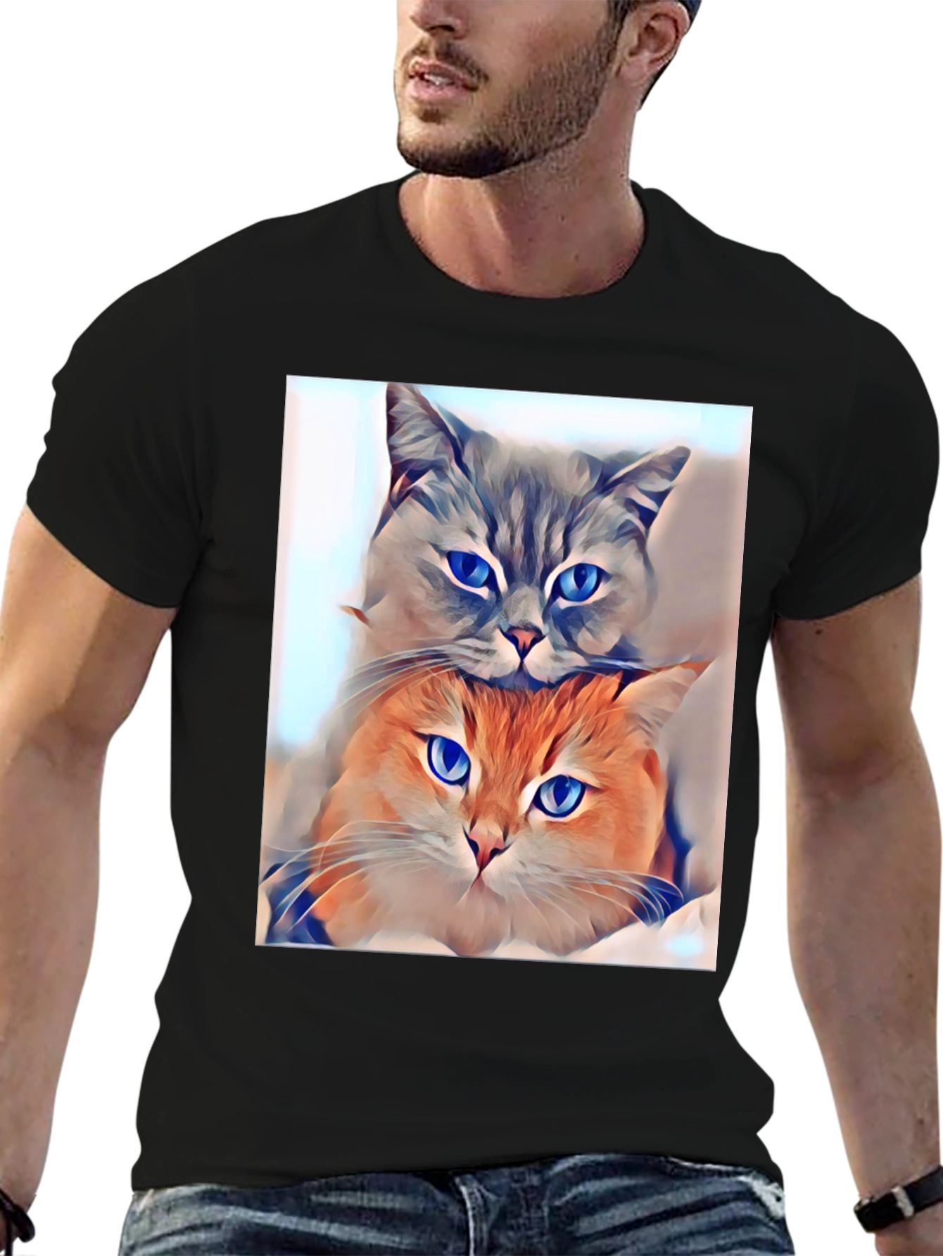 Cats Stacked Art T-Shirt