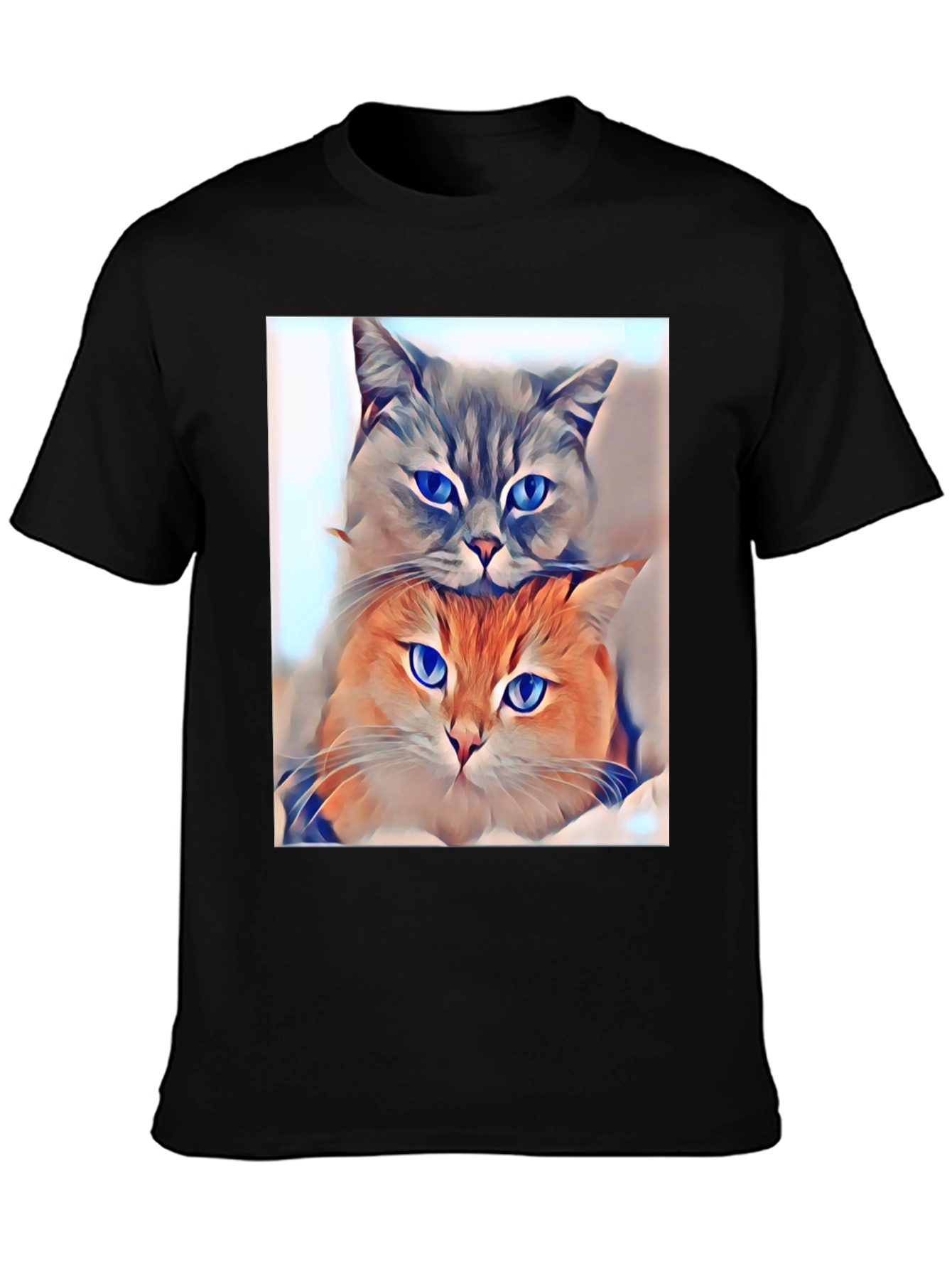 Cats Stacked Art T-Shirt