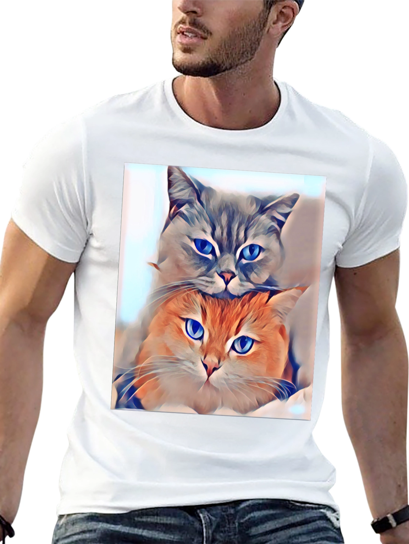 Cats Stacked Art T-Shirt