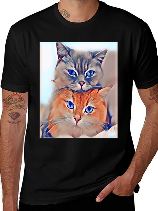 Cats Stacked Art T-Shirt