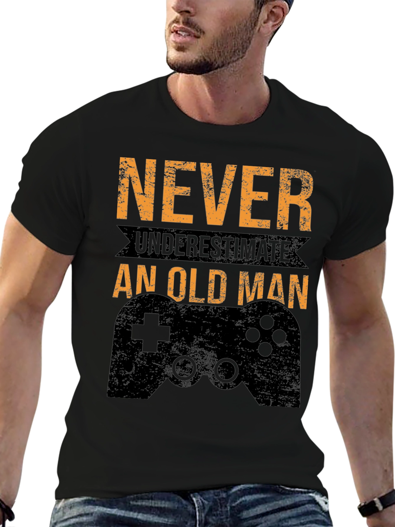 Never Underestimate an Old Man Gamer T-Shirt