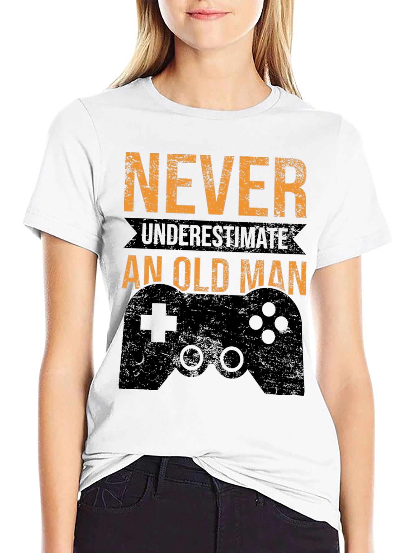 Never Underestimate an Old Man Gamer T-Shirt