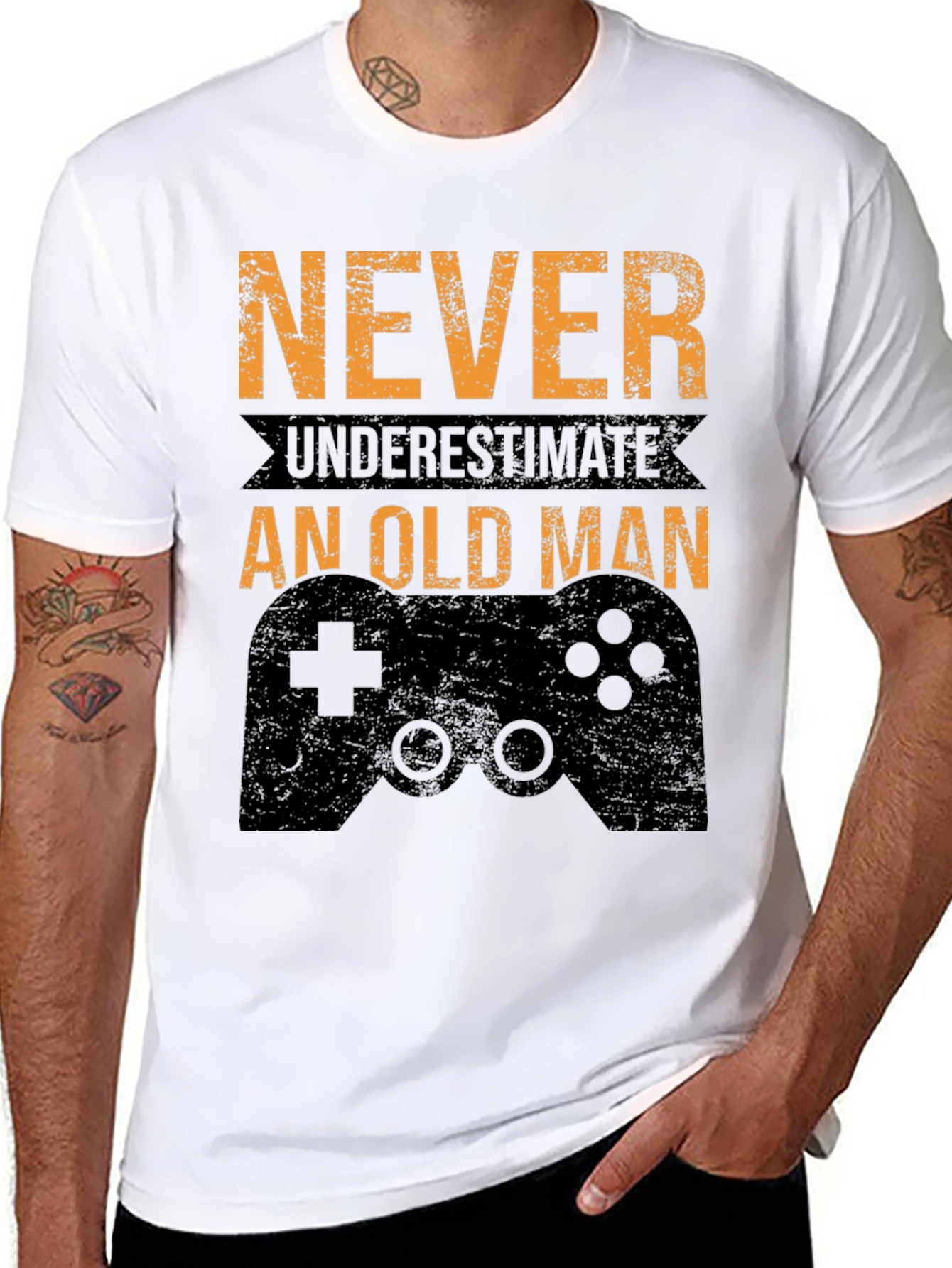 Never Underestimate an Old Man Gamer T-Shirt