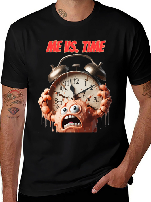 Me Vs. Time Graphic T-Shirt - Black