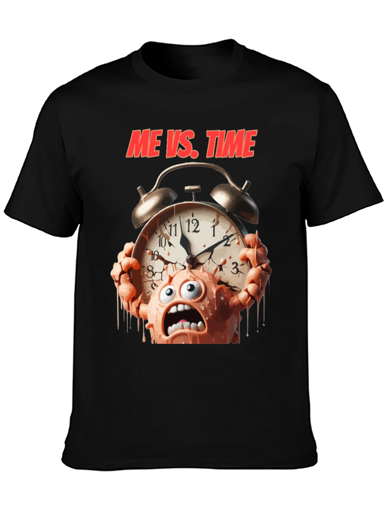 Me Vs. Time Graphic T-Shirt - Black