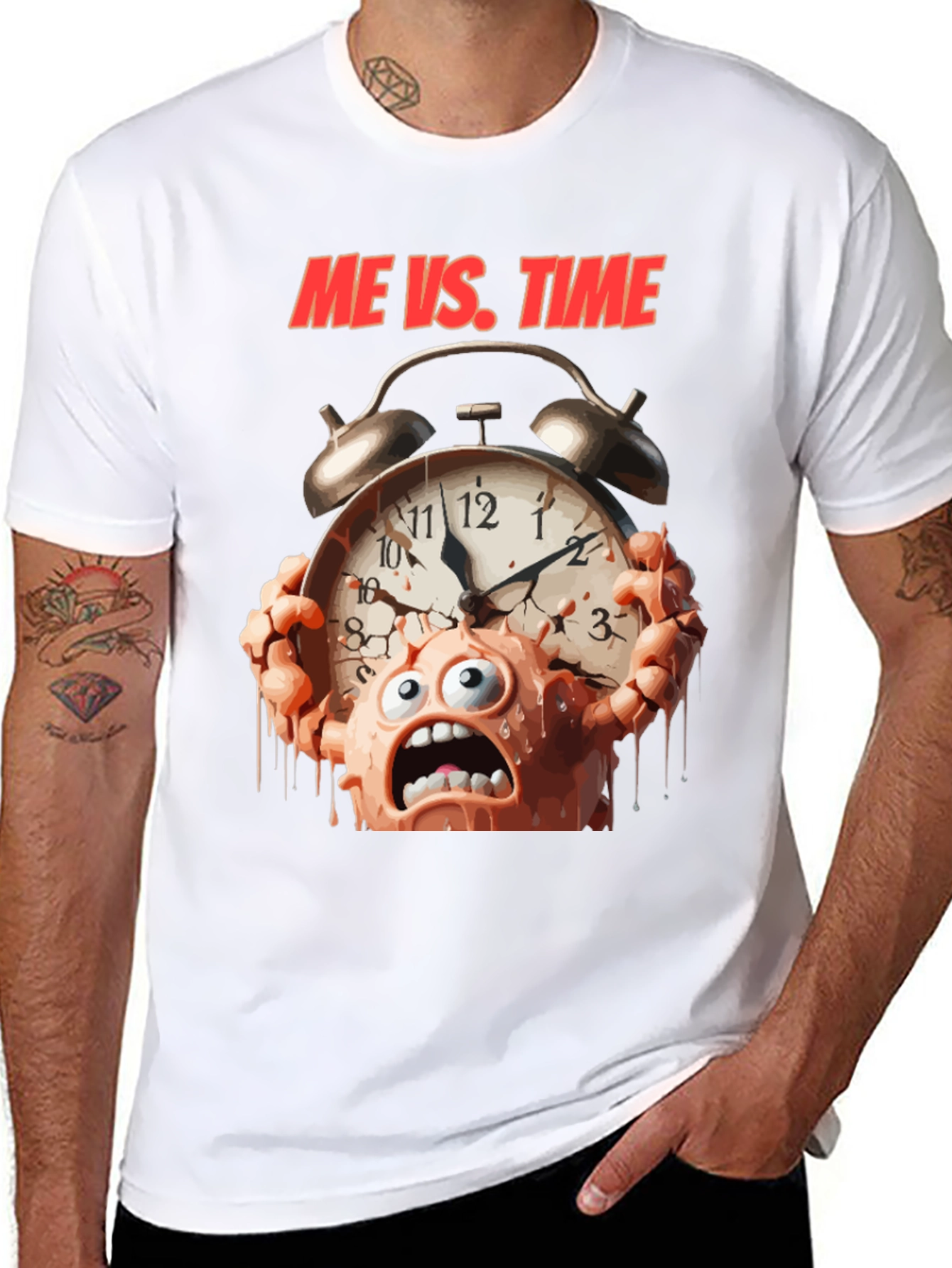Me Vs. Time Graphic T-Shirt - Black