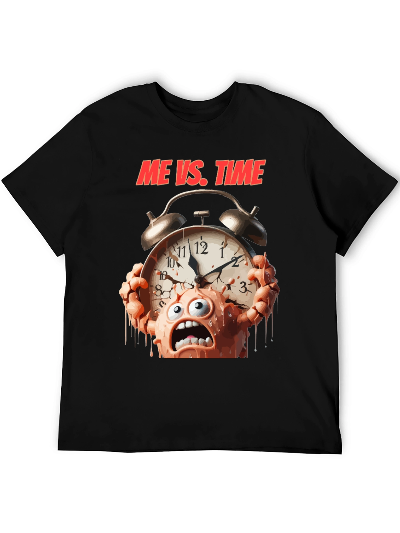 Me Vs. Time Graphic T-Shirt - Black