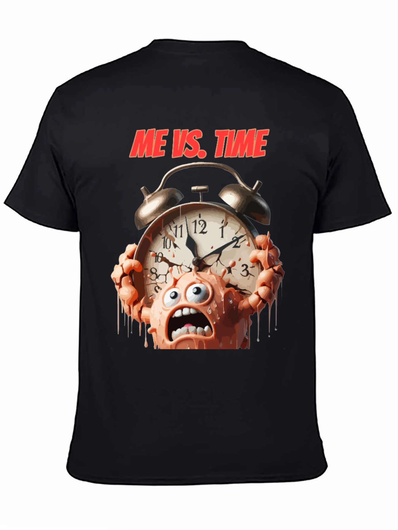 Me Vs. Time Graphic T-Shirt - Black