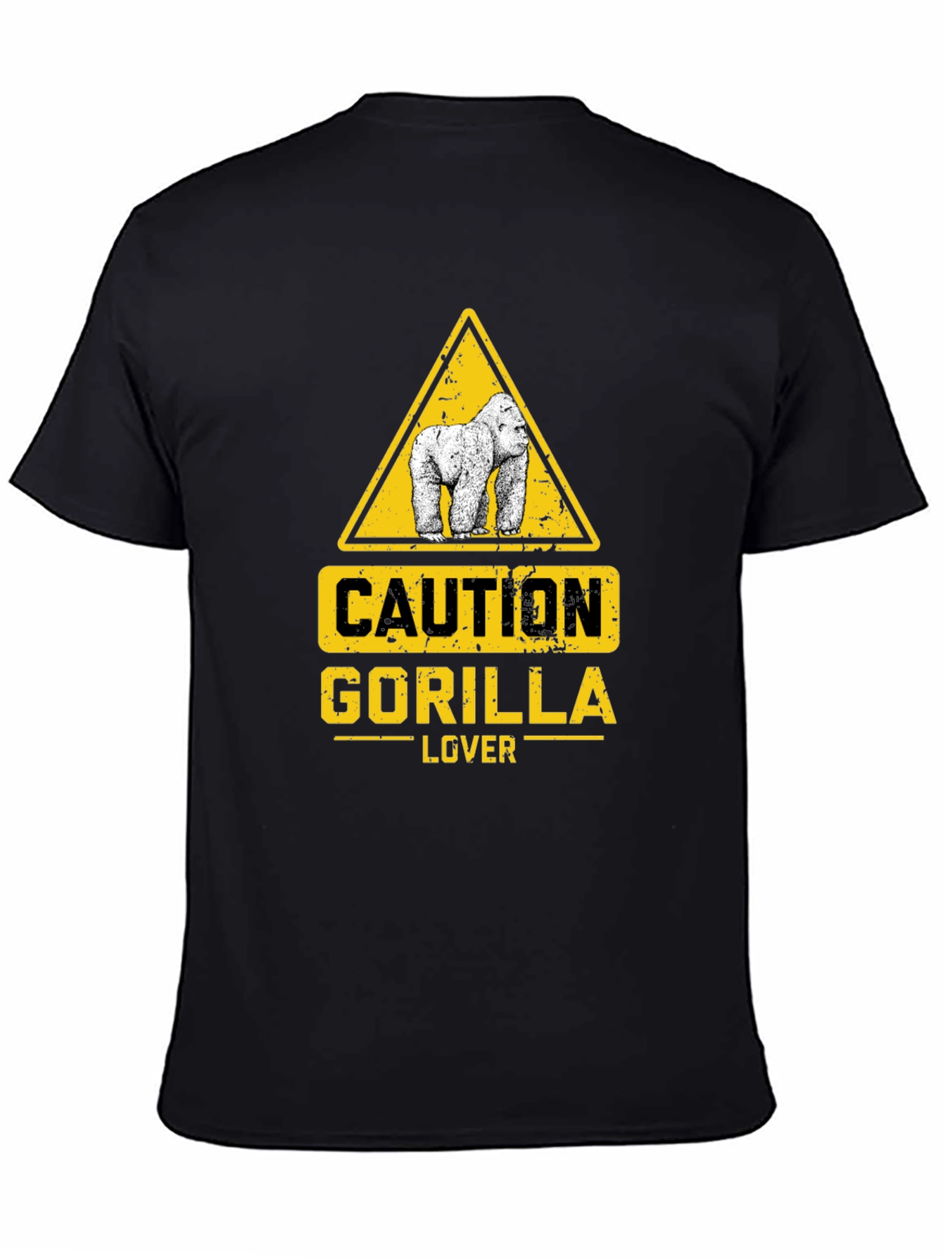 Caution Gorilla Lover Black T-Shirt
