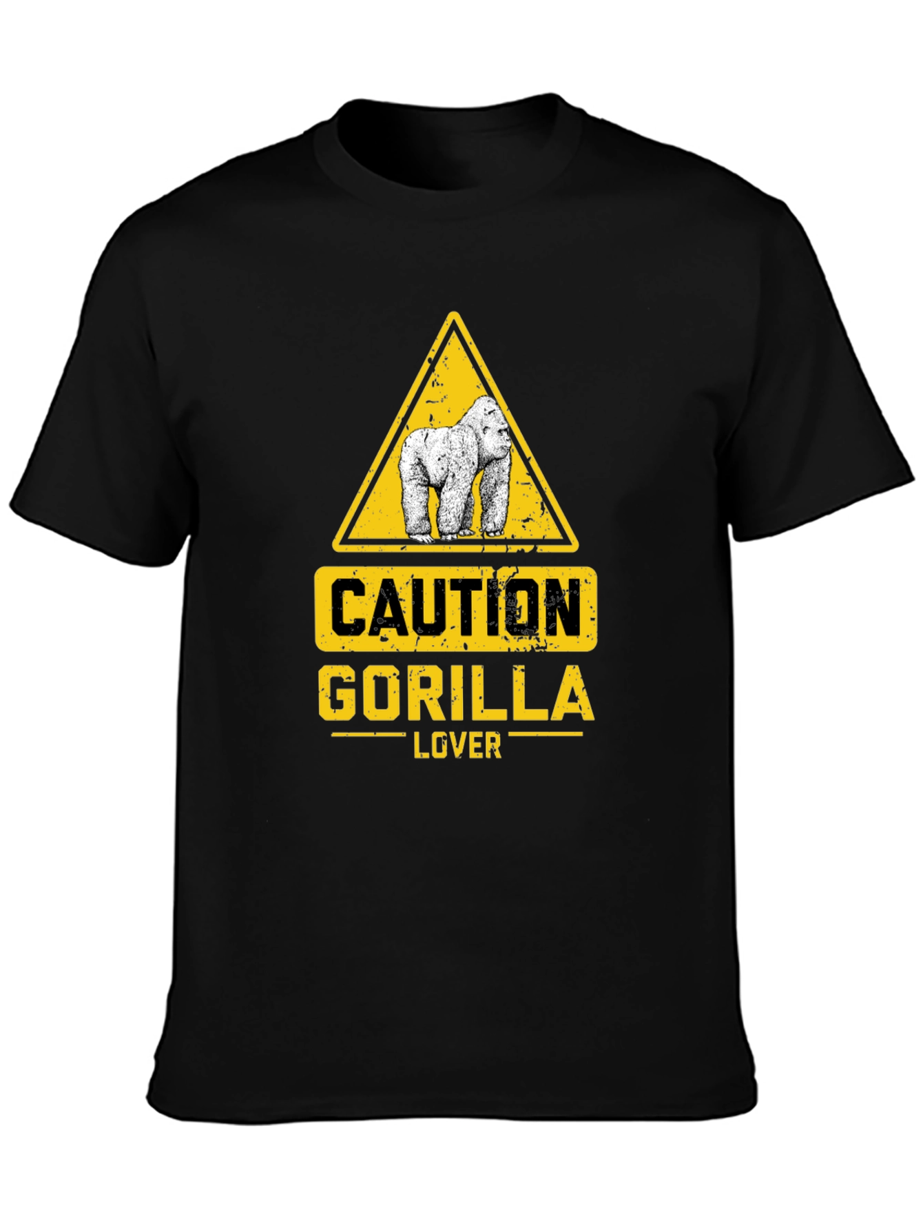 Caution Gorilla Lover Black T-Shirt