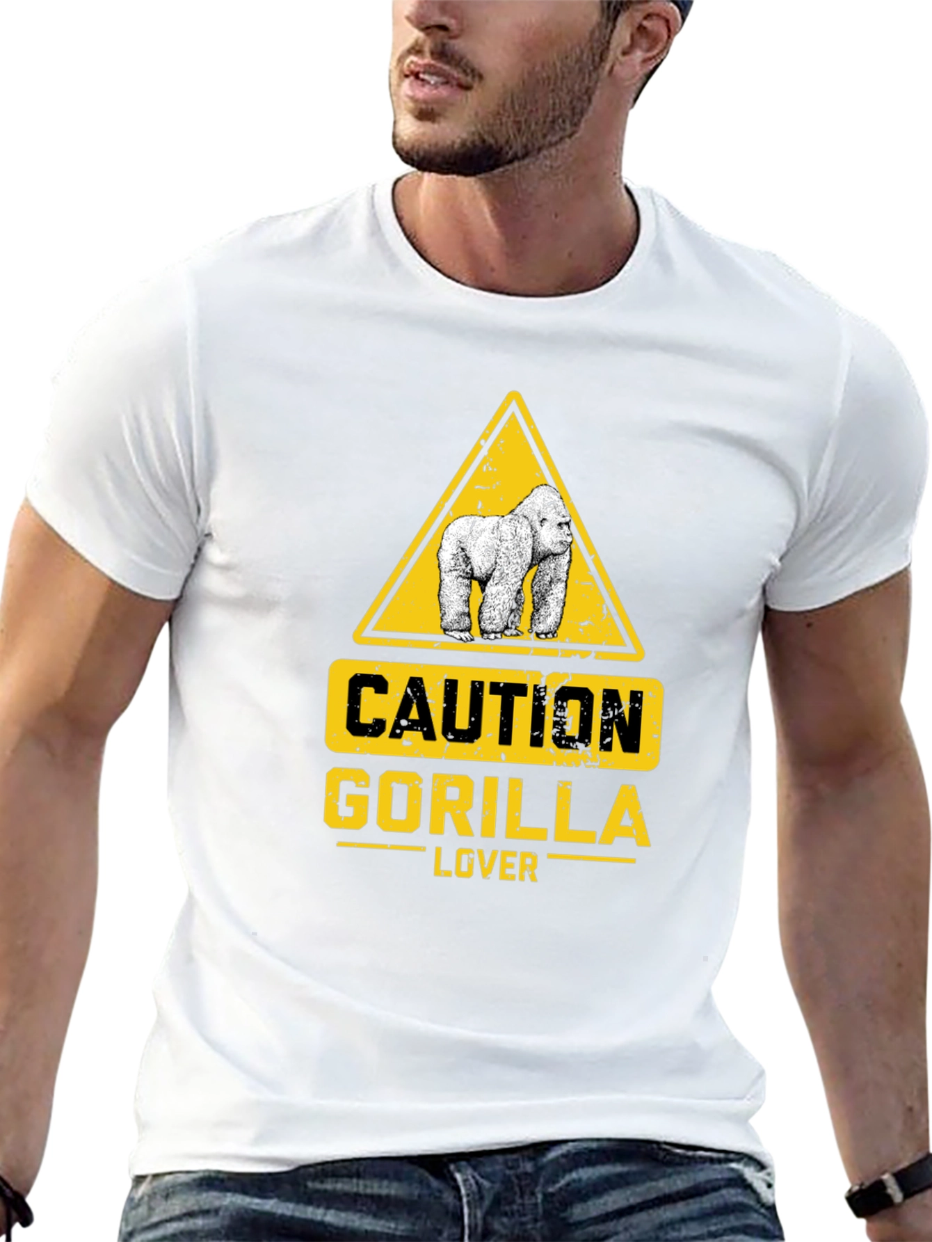 Caution Gorilla Lover Black T-Shirt