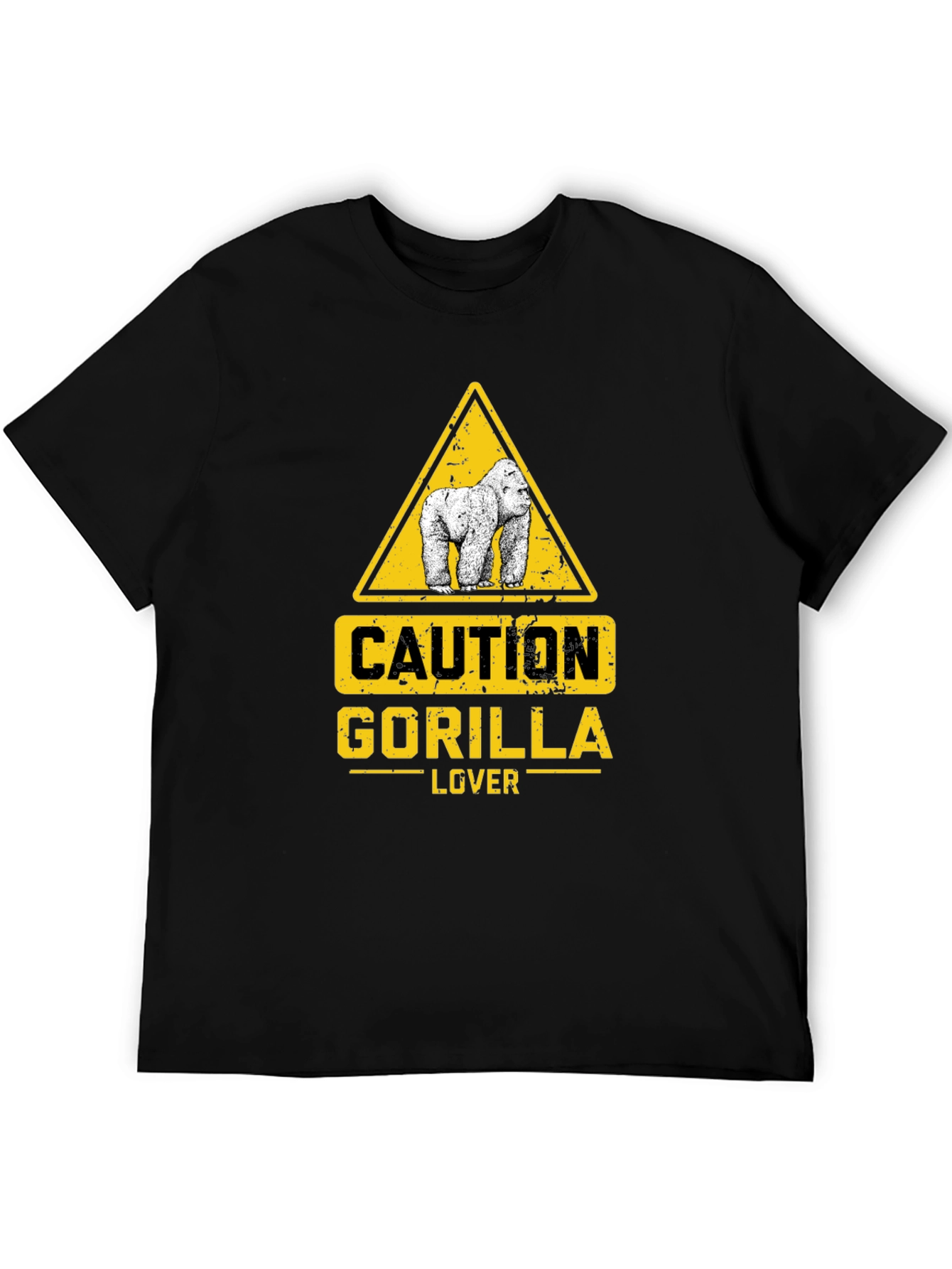 Caution Gorilla Lover Black T-Shirt