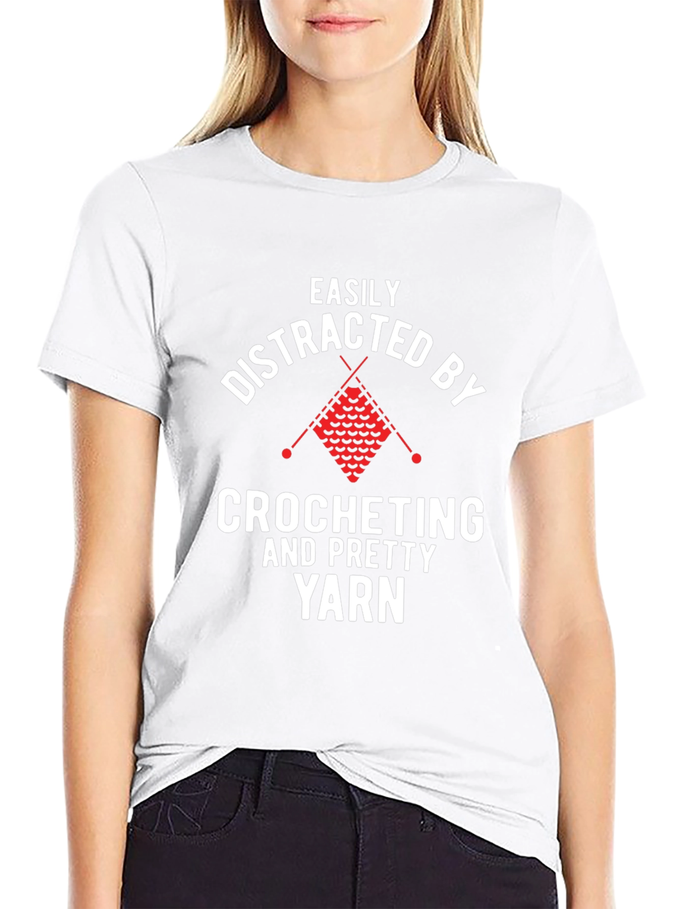 Easily Distracted by Crocheting Funny T-Shirt