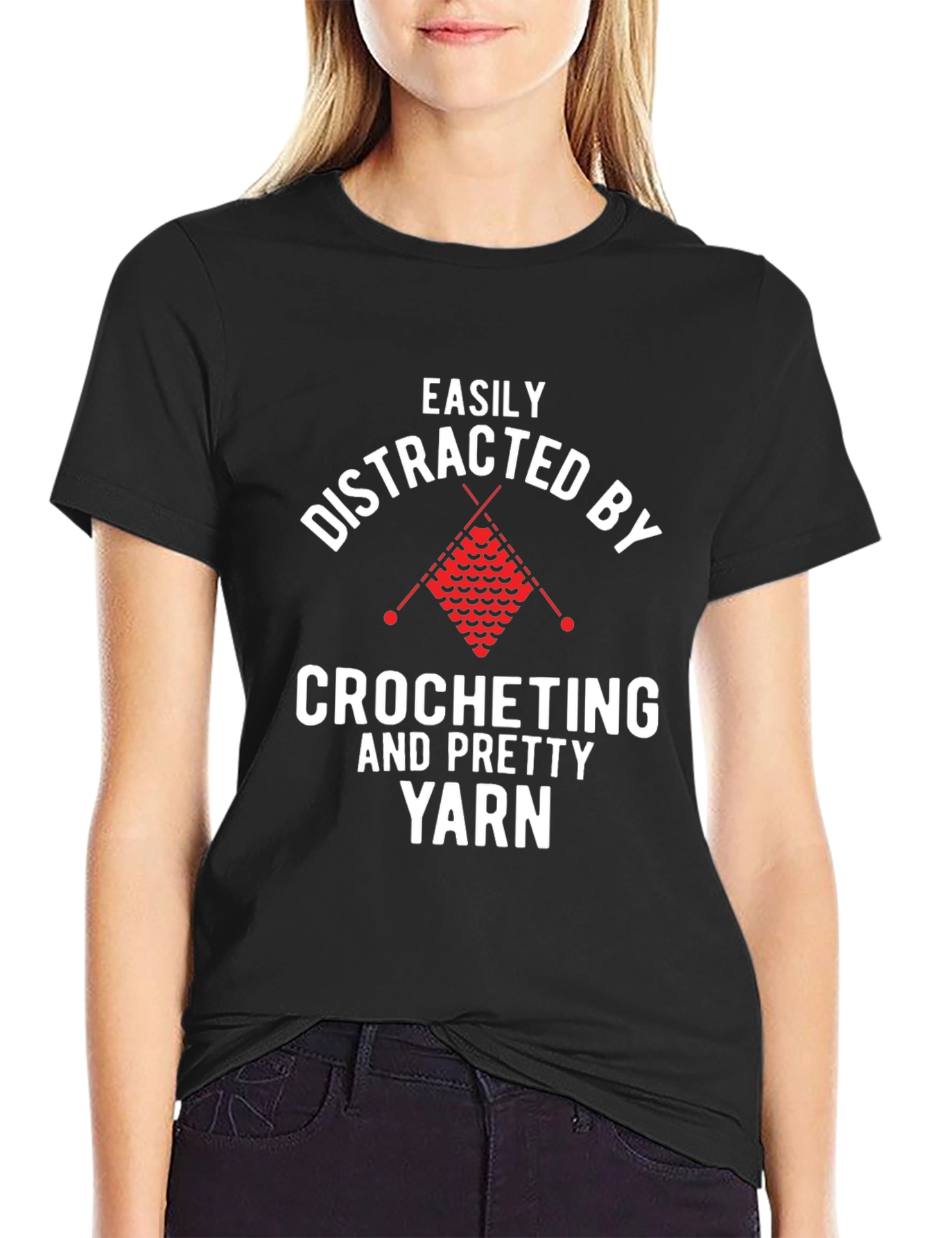 Easily Distracted by Crocheting Funny T-Shirt