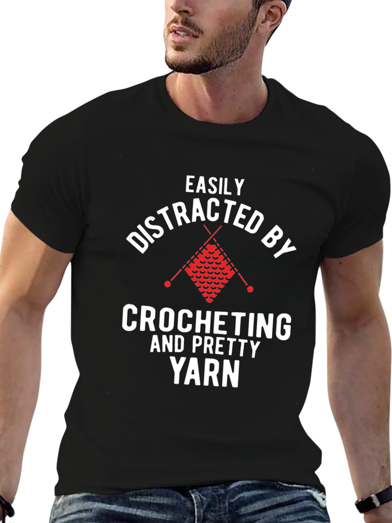 Easily Distracted by Crocheting Funny T-Shirt