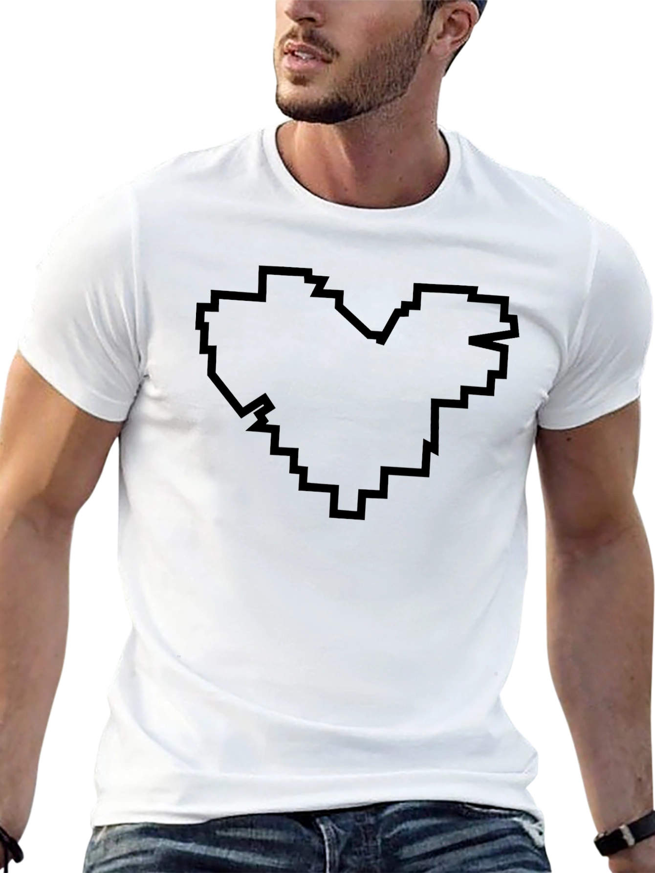 Pixel Heart Black T-Shirt - Gamer Style