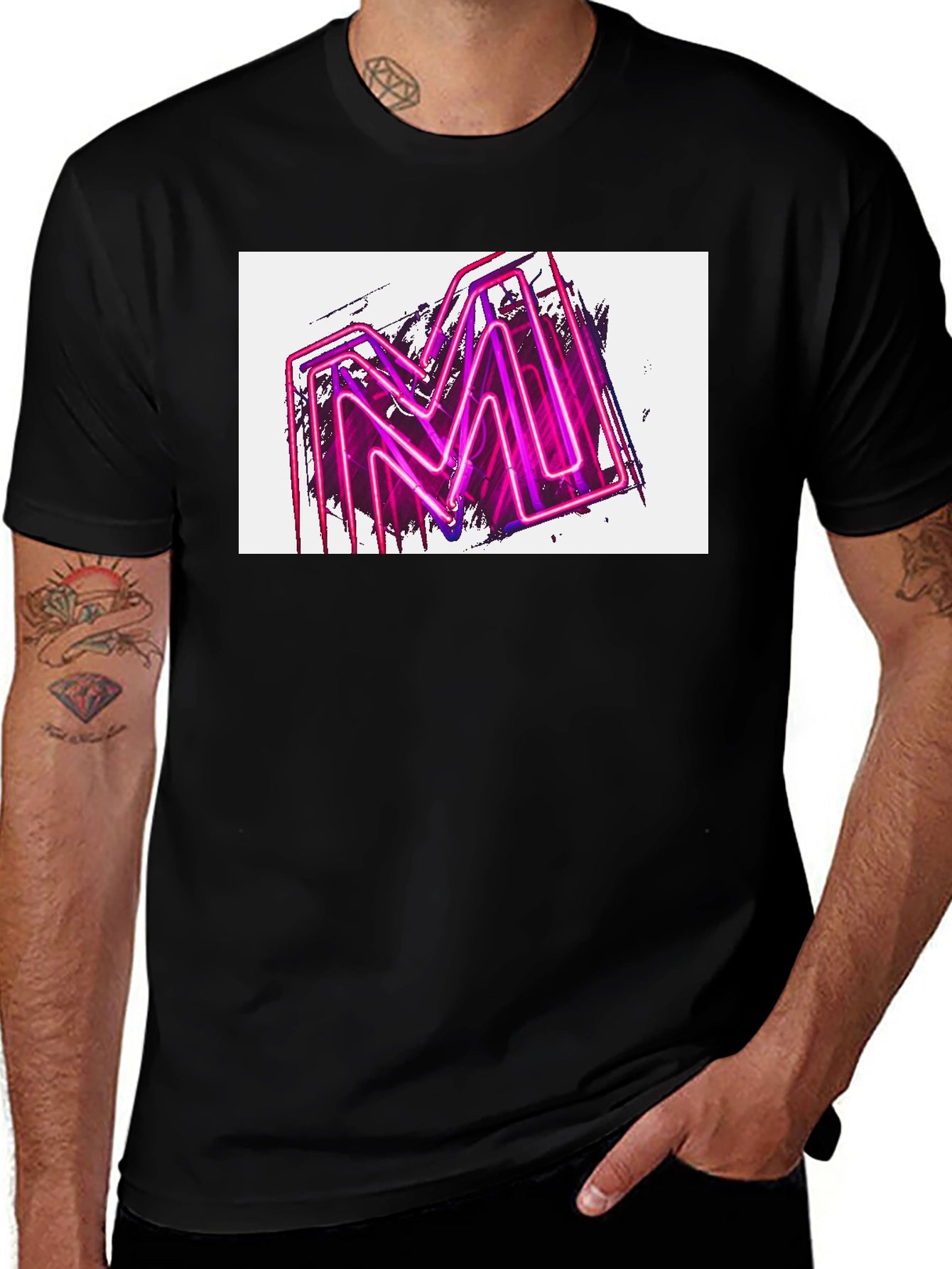 Neon M Graphic Black T-Shirt